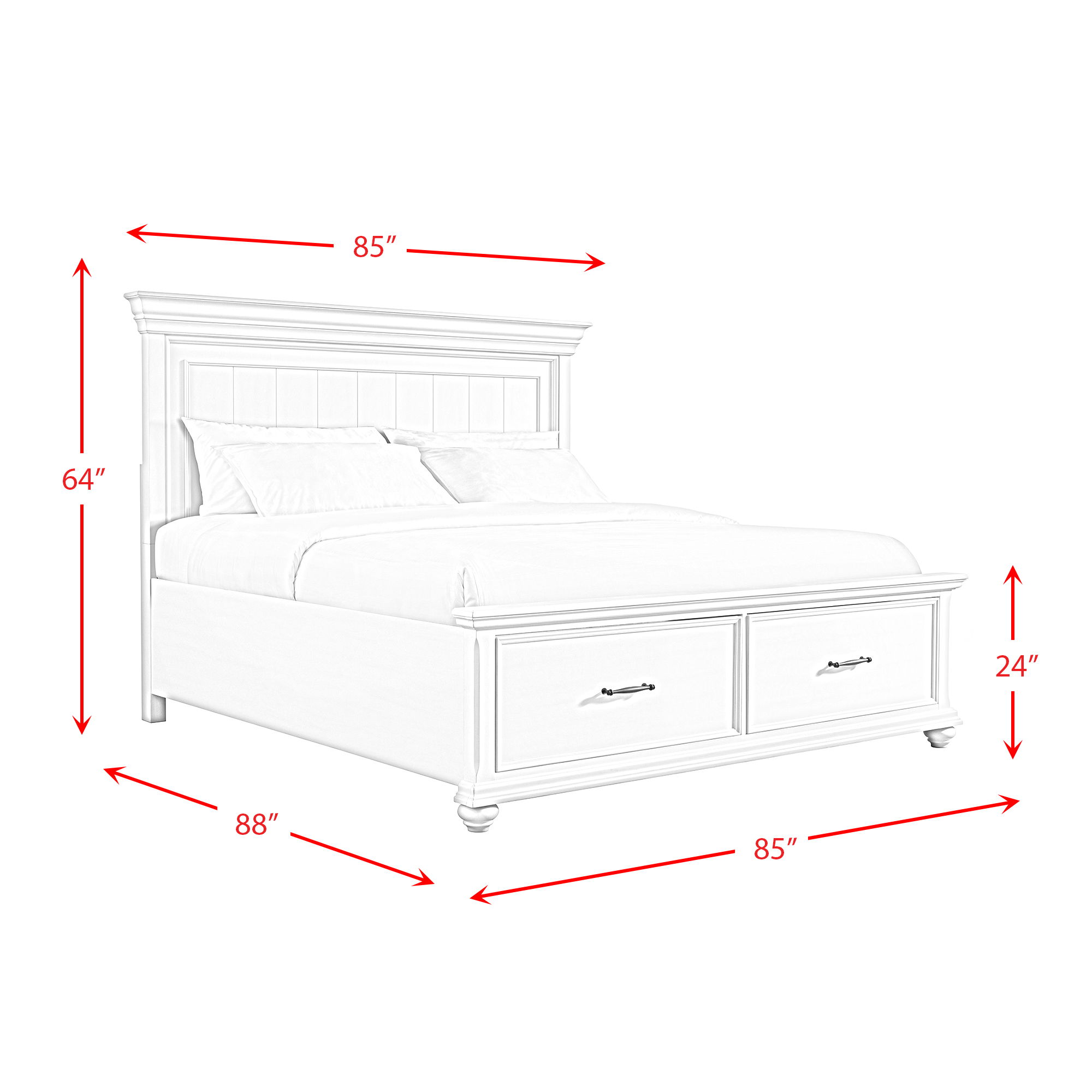 Slater - King Platform Storage 4 Piece Bedroom Set With 2 Nightstands & Dresser - Gray