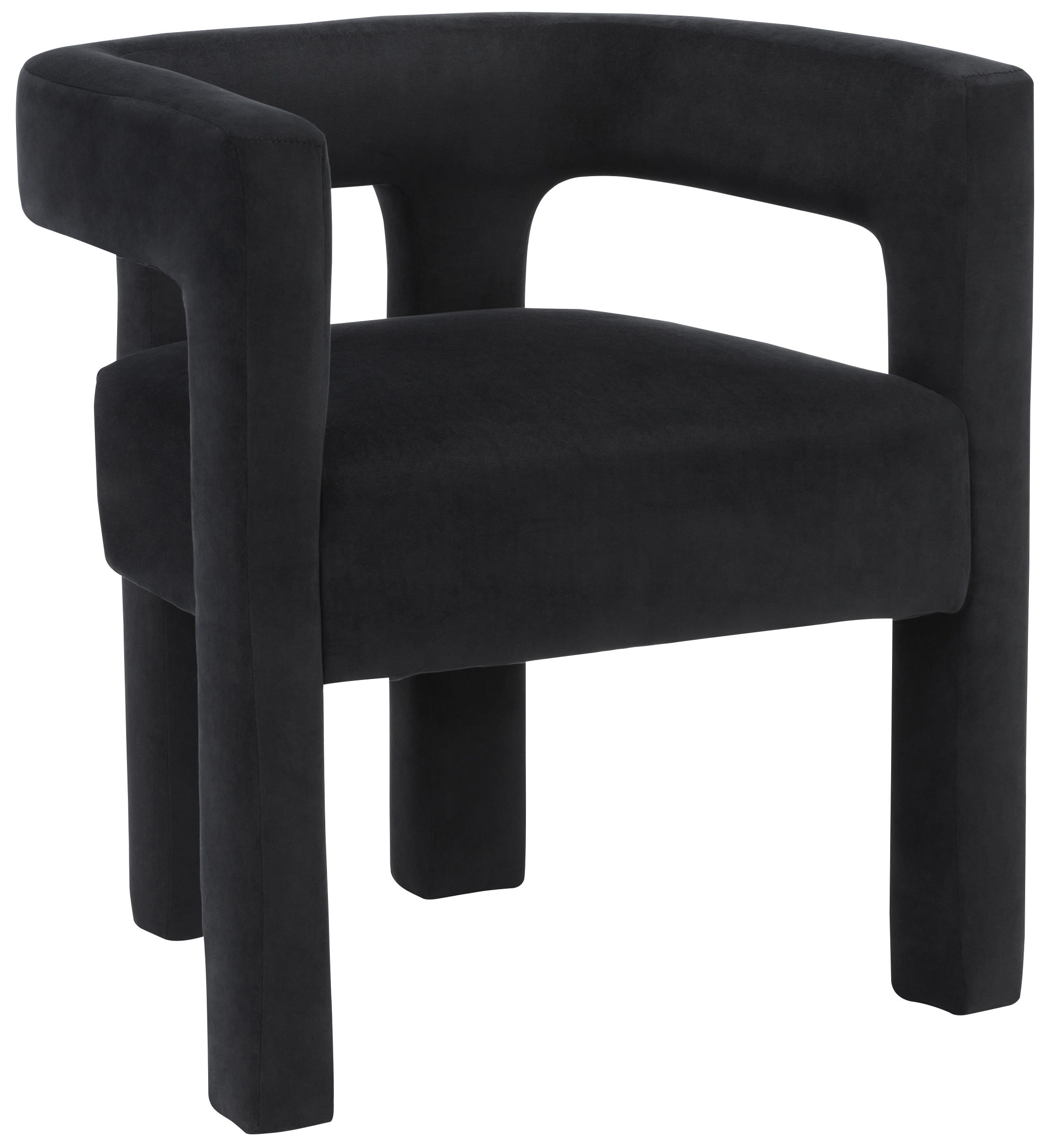 Athena - Velvet Dining Chair - Black