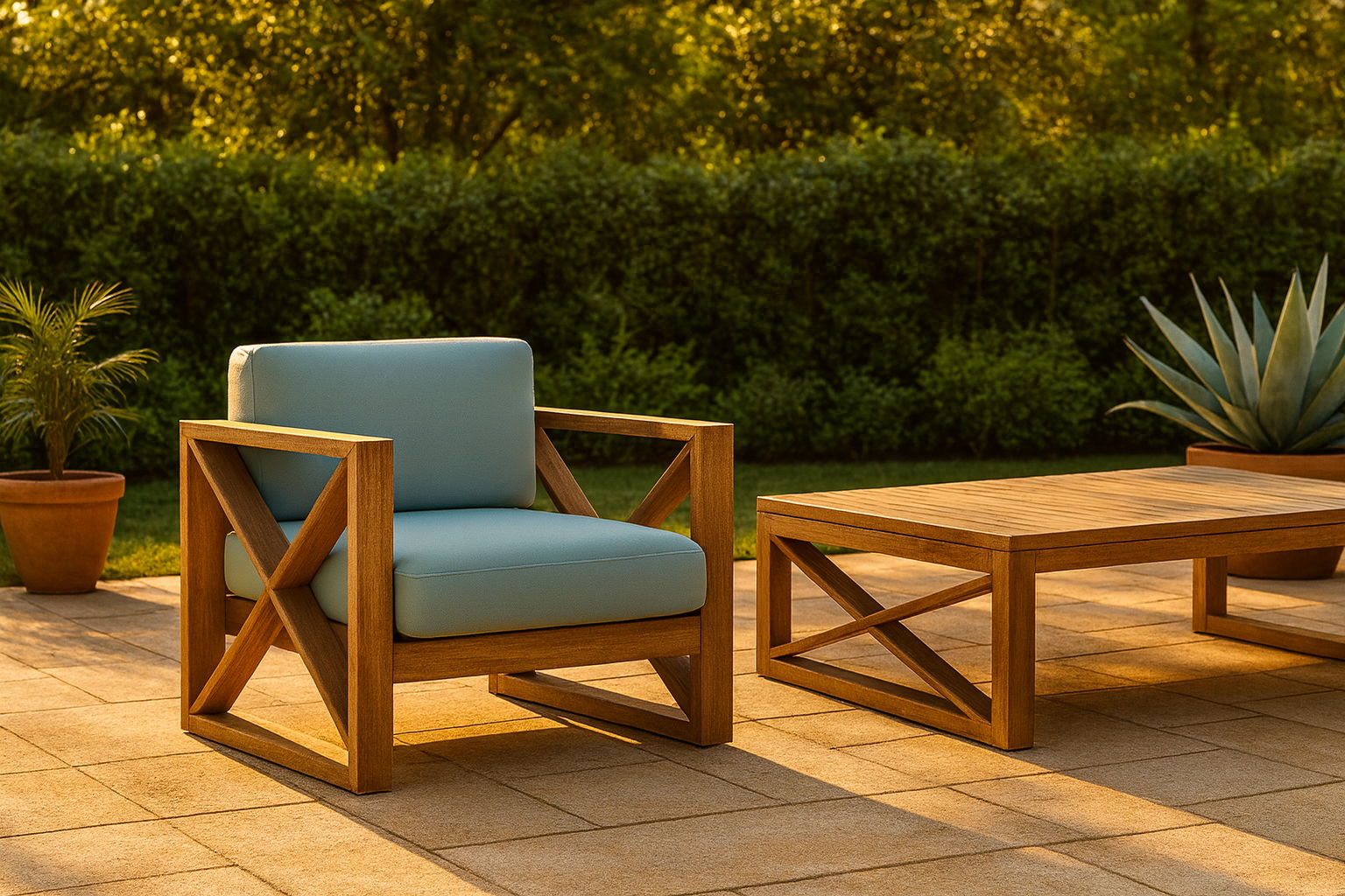 Anguilla - Water Resistant Outdoor Chair - Blue