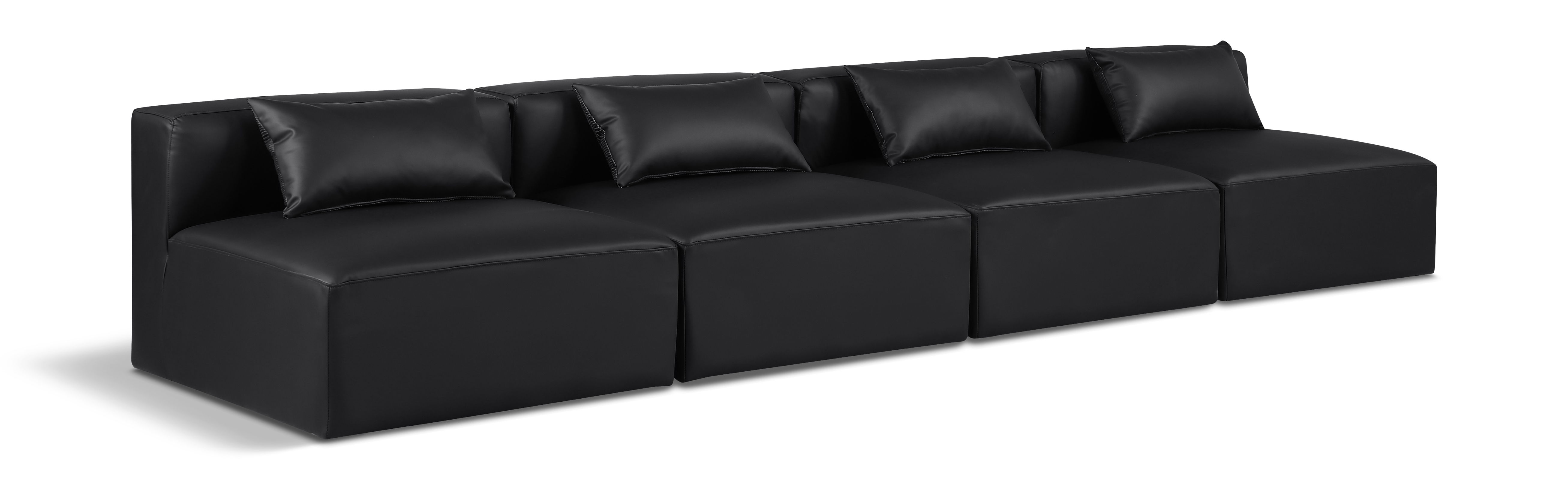 Cube - Modular 4 Seat Armless Sofa - Black