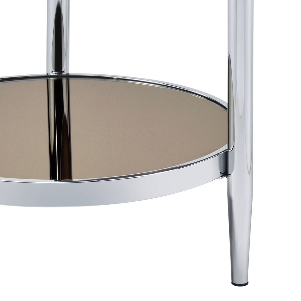 Abbe - Coffee Table - Glass & Chrome, silver, view 4