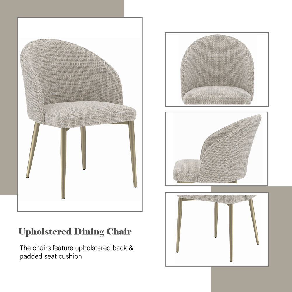 Cora - Side Chair (Set of 2) - Champange Fabric, beige, view 7