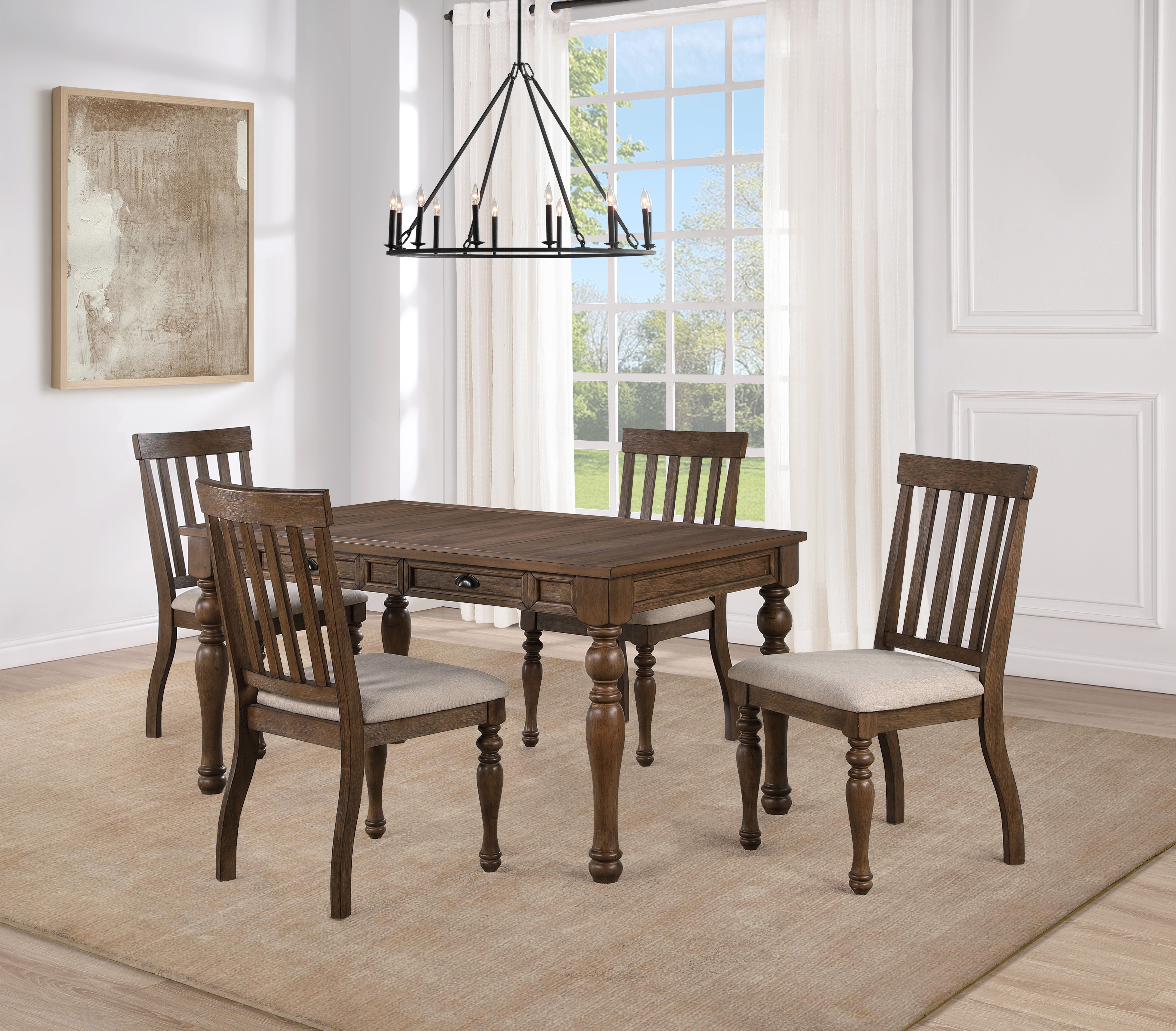 Joanna - 5 Piece Dining Set - Brown