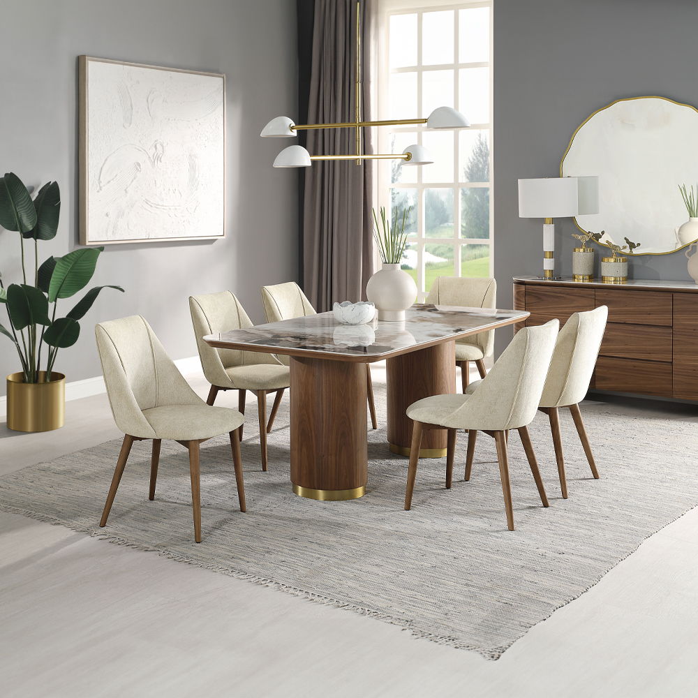 Willene - Server With Ceramic Top - Ceramic Top & Walnut, dark brown, view 3
