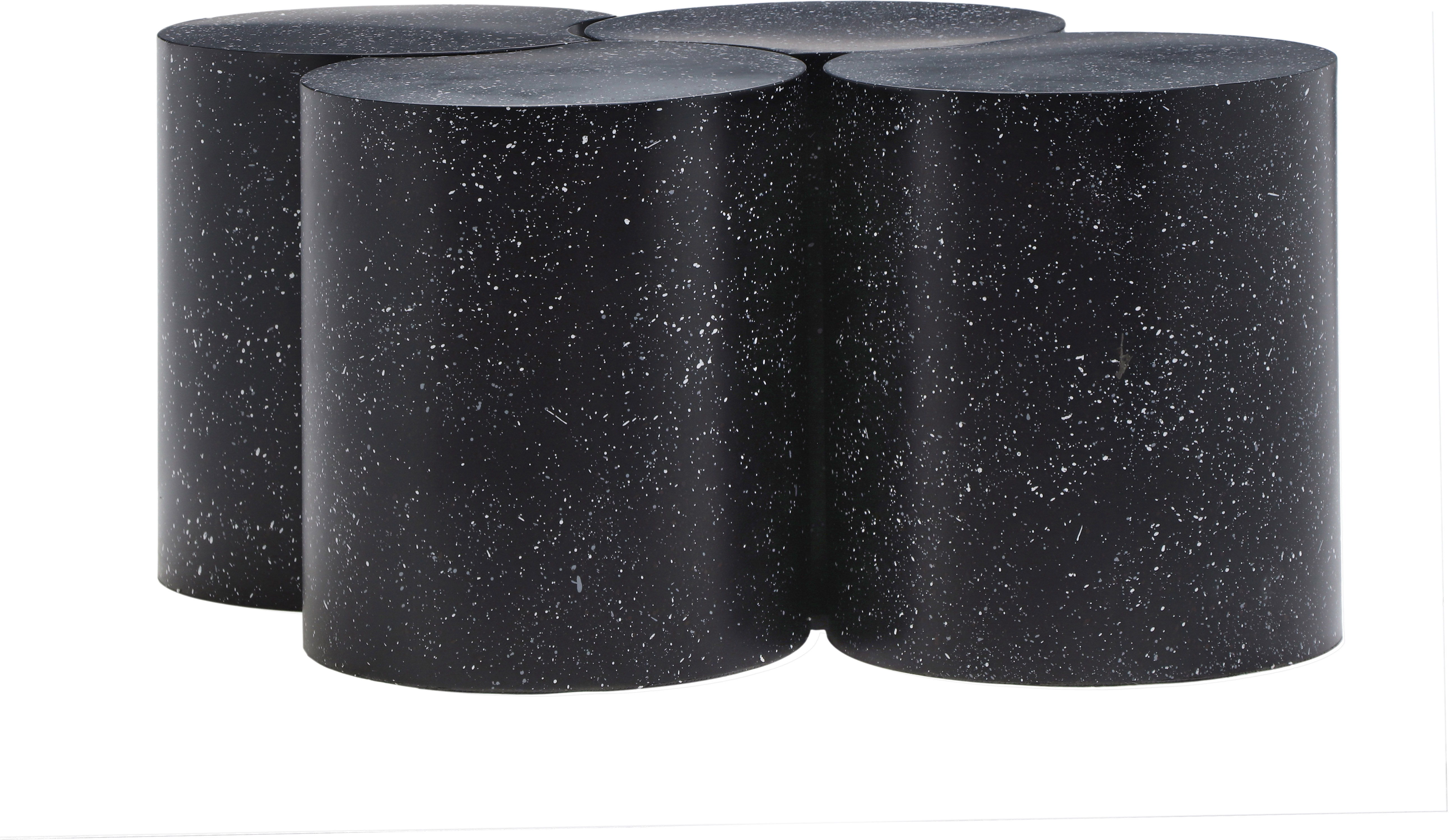 Dimple - 18" 4 Piece Modular Coffee Table - Black Terazzo