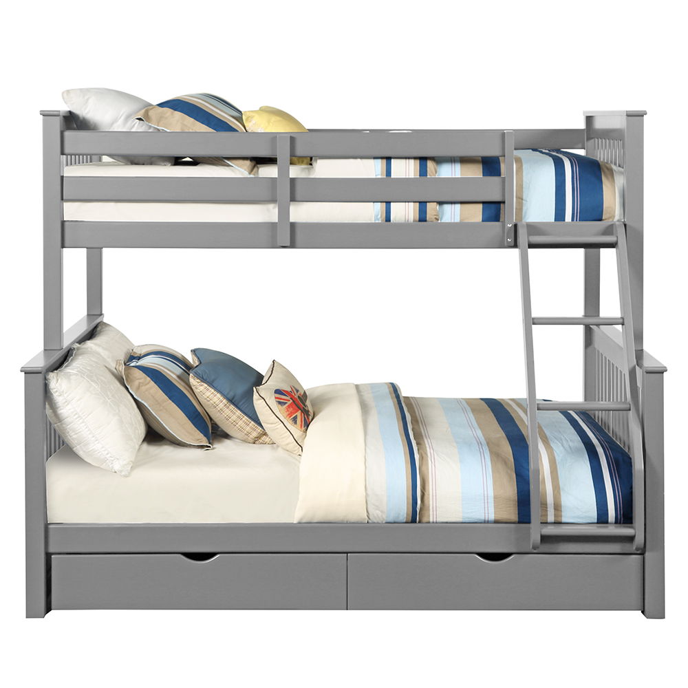 Haley II - Twin Over Full Bunk Bed With Storage - Gray, dark gray, view 3