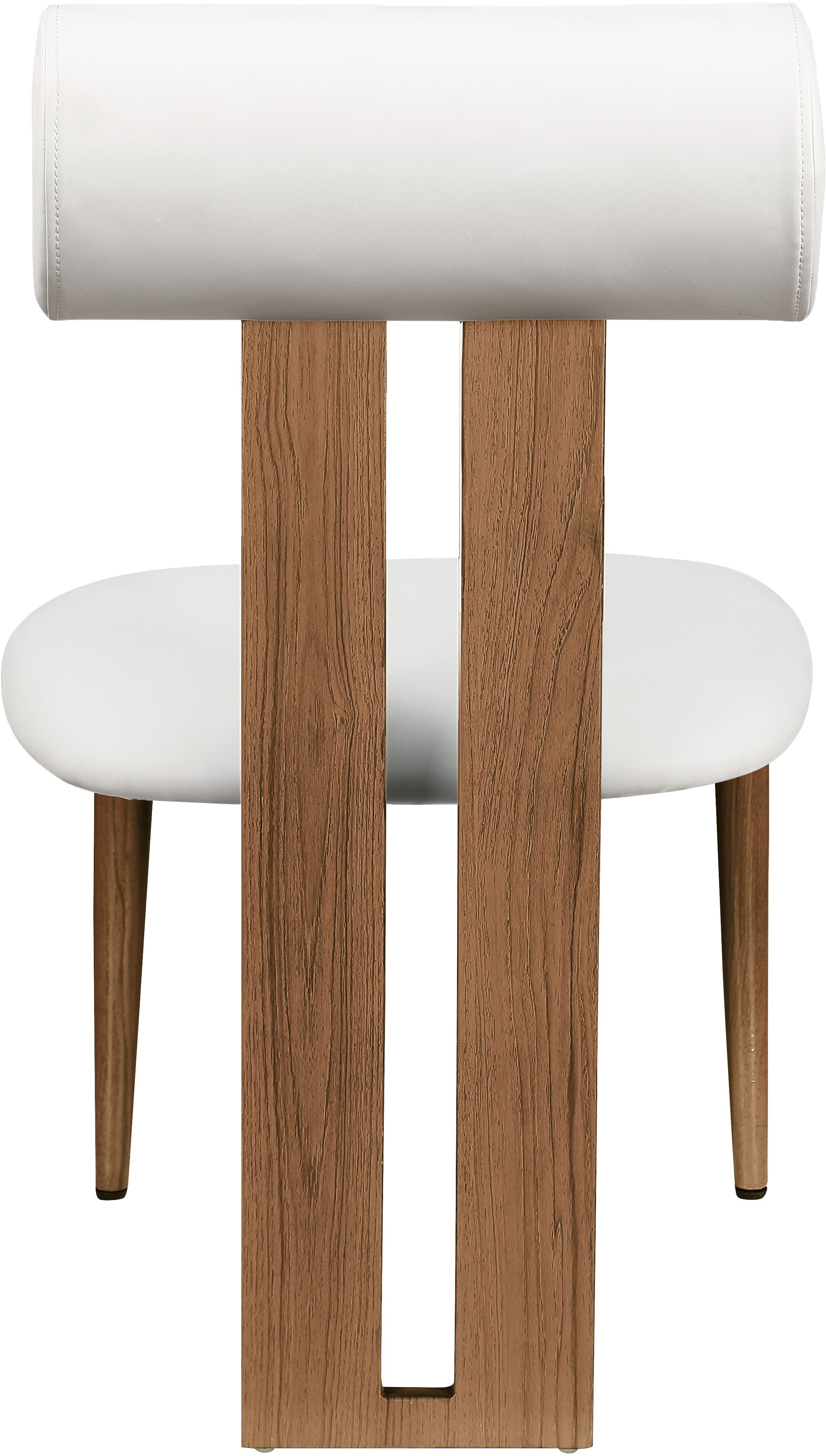 Dario - Faux Leather Dining Chair With Brown Frame (Set of 2) - Cream