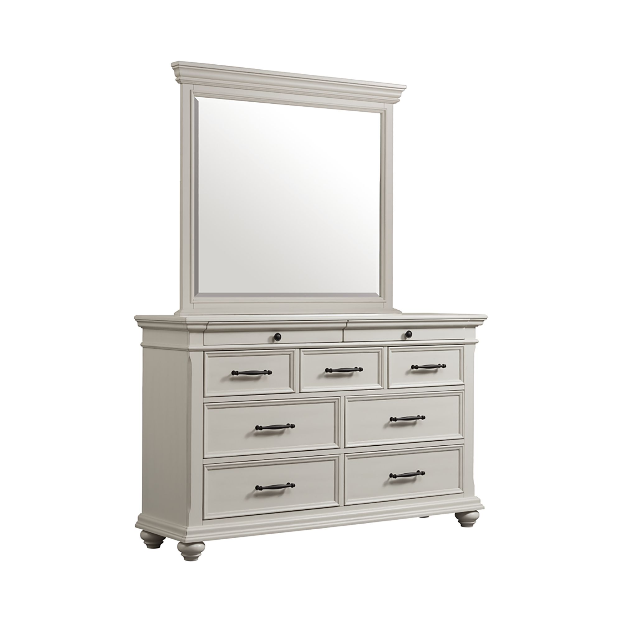 Slater - 9-Drawer Dresser With Mirror - White