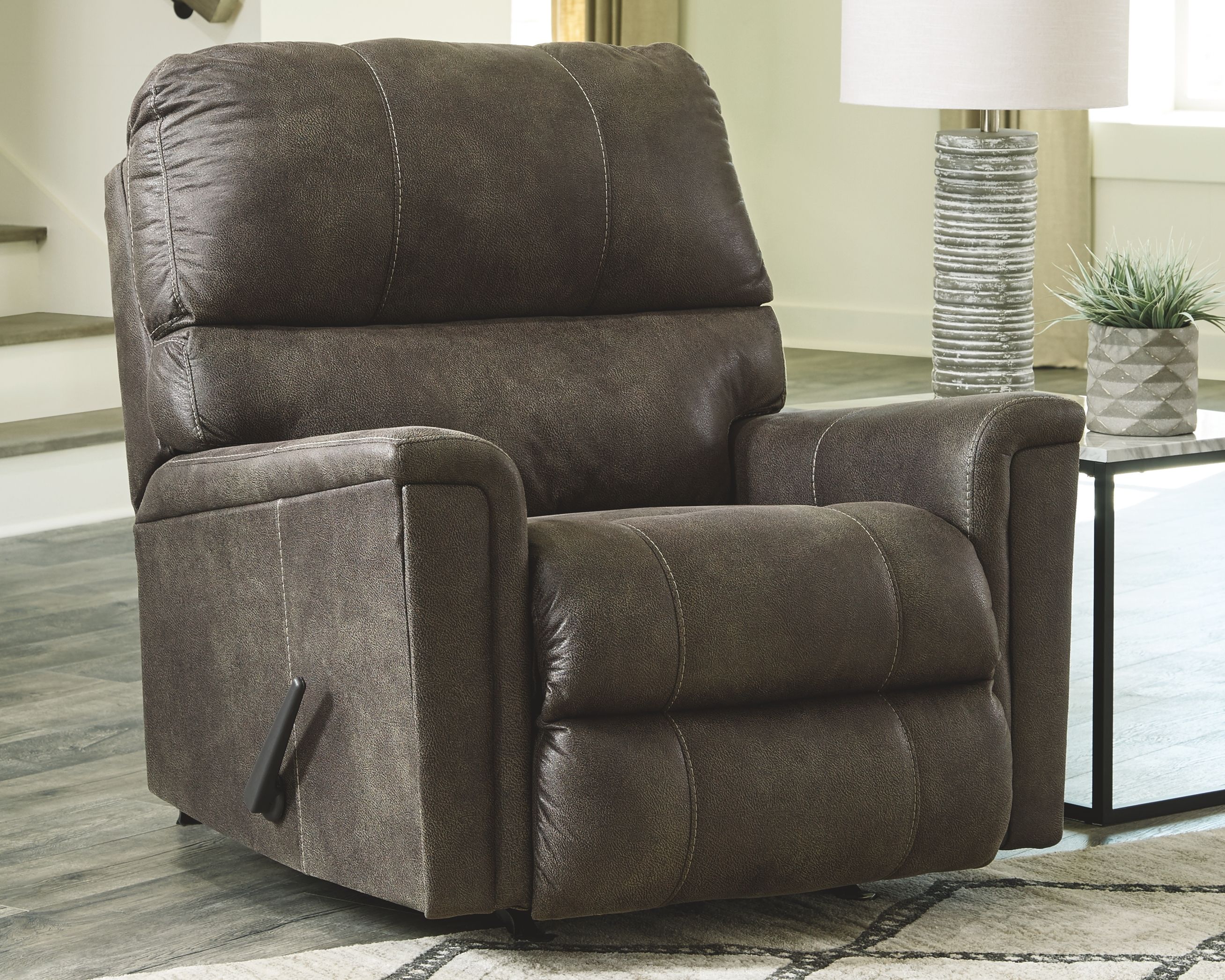 Ashley Furniture Navi - 3 Pc. - Sofa, Loveseat, Rocker Recliner - Smoke - Image 5