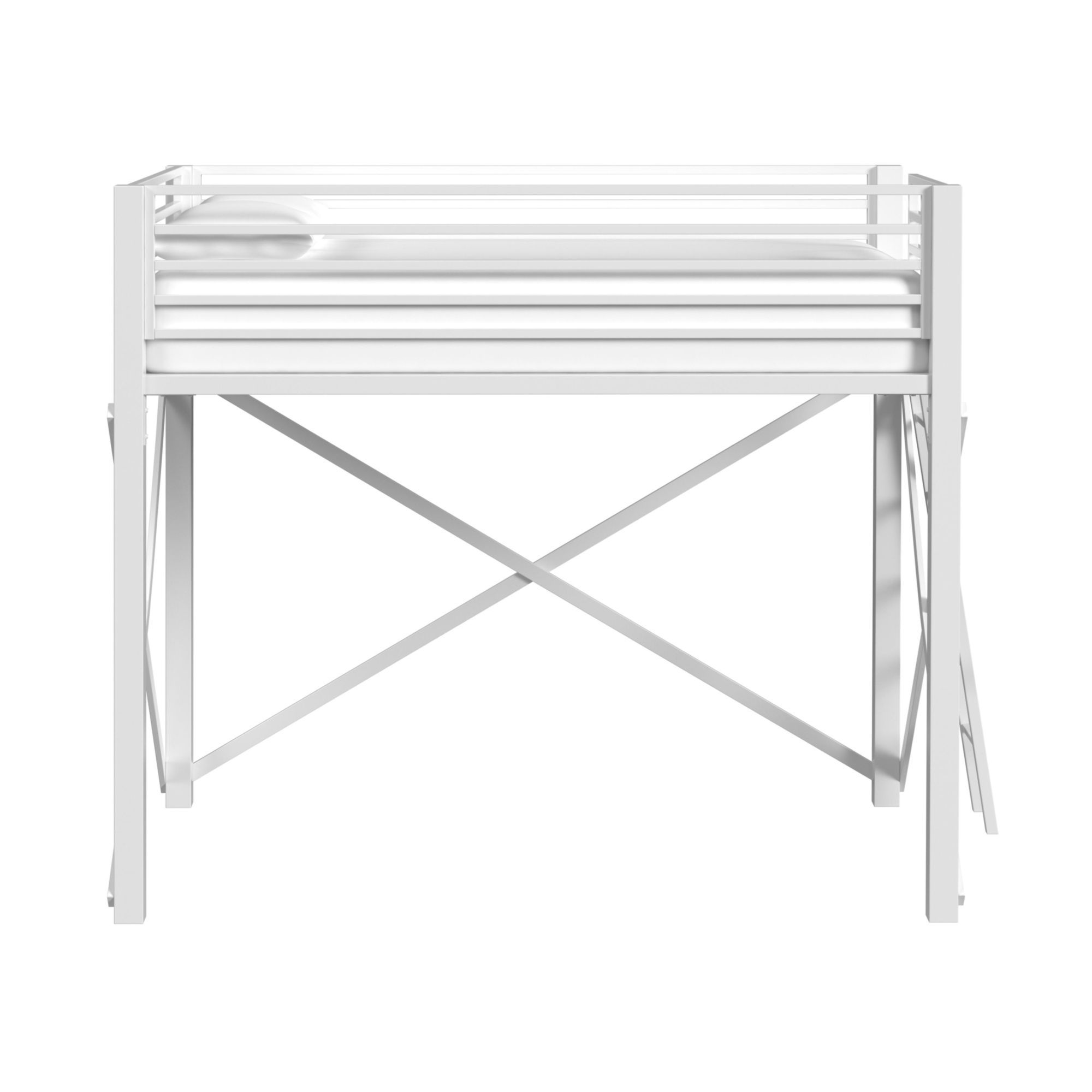 Talia - Full Loft Bunk And Ladder - White