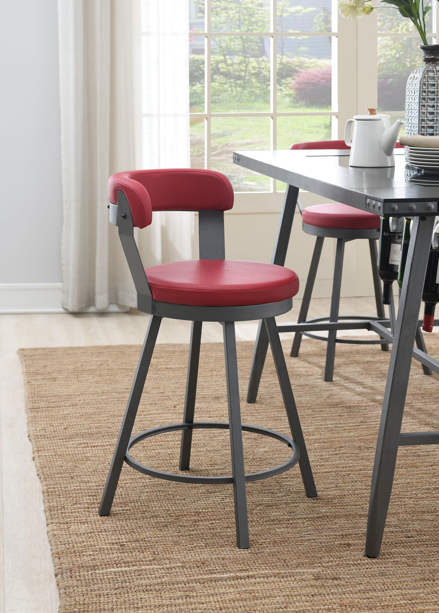 D208 - Counter Height Chair (Set of 2) - Red