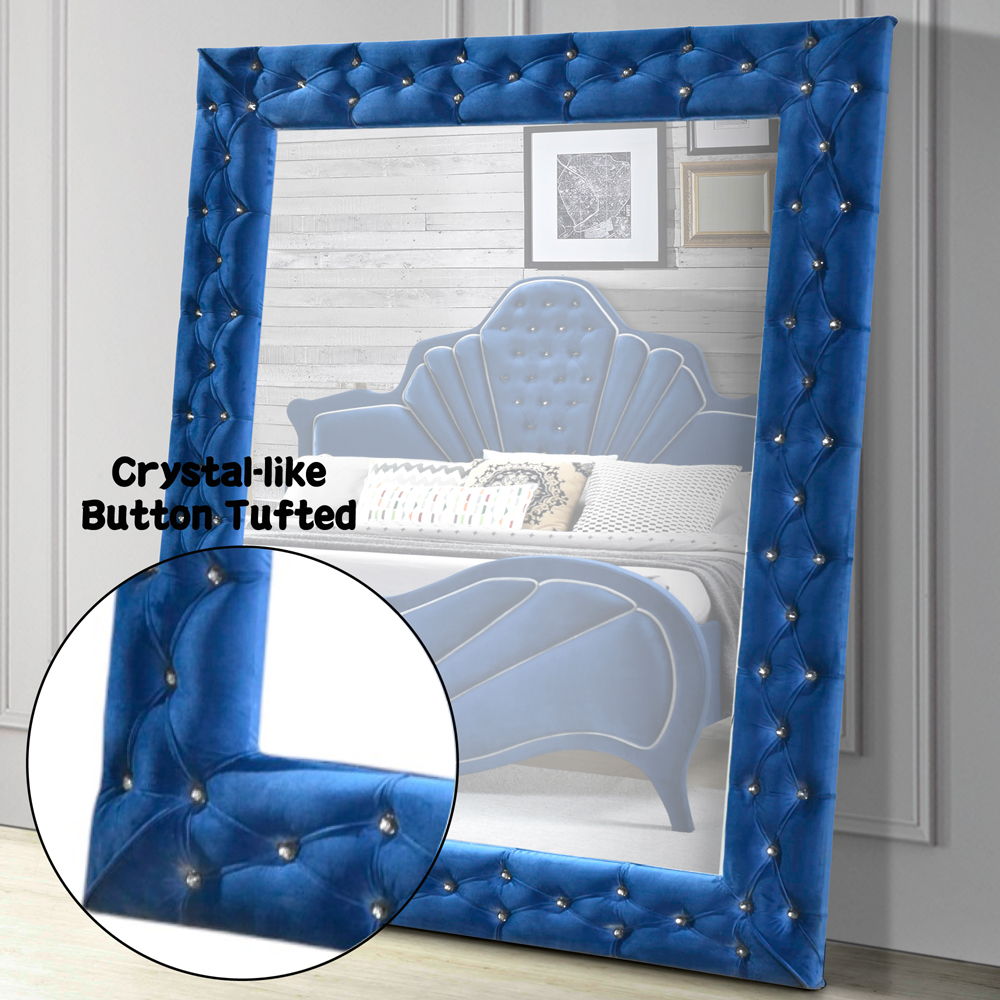 Dante - Accent Floor Mirror - Blue Velvet, blue, view 4