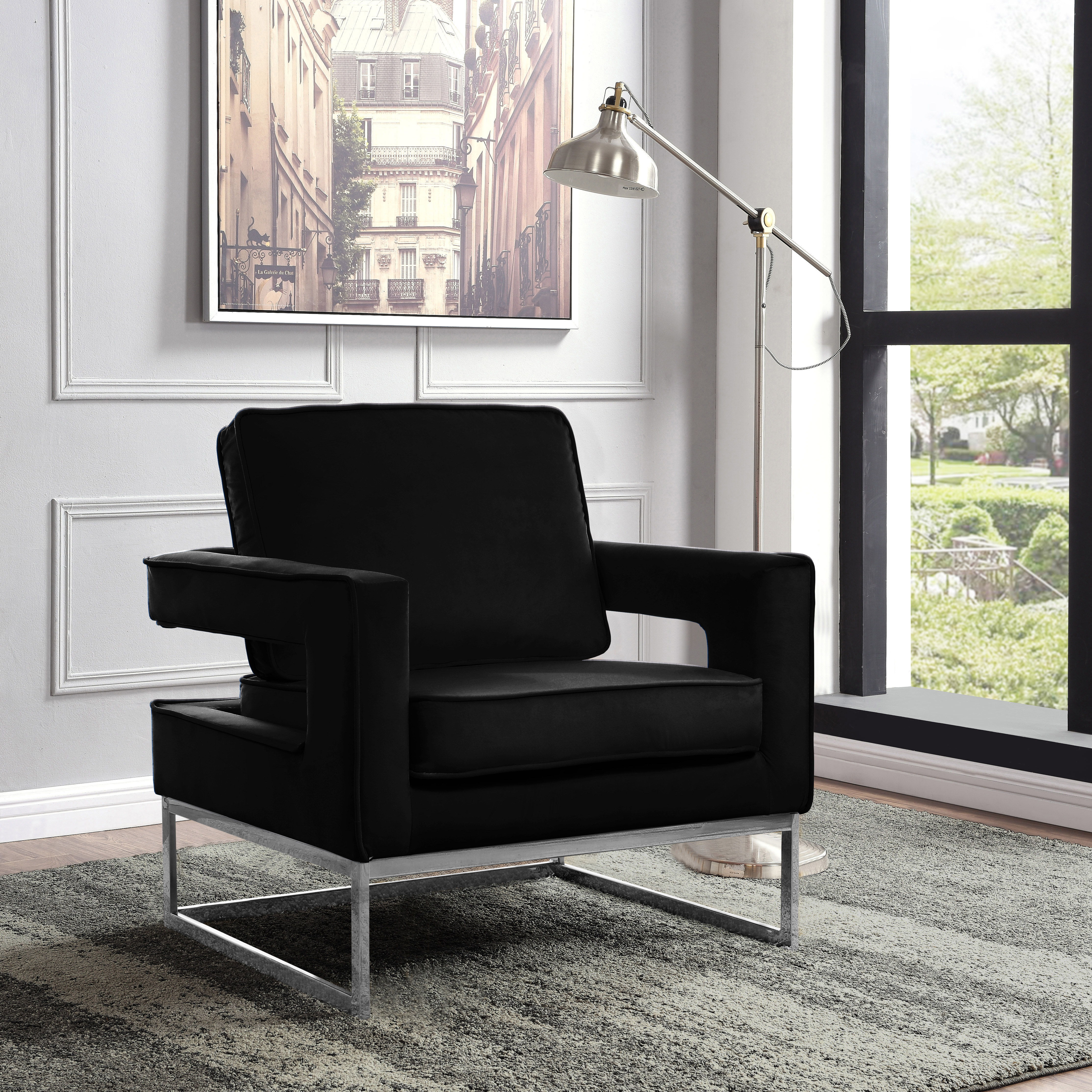 Noah - Fabric Accent Chair - Black