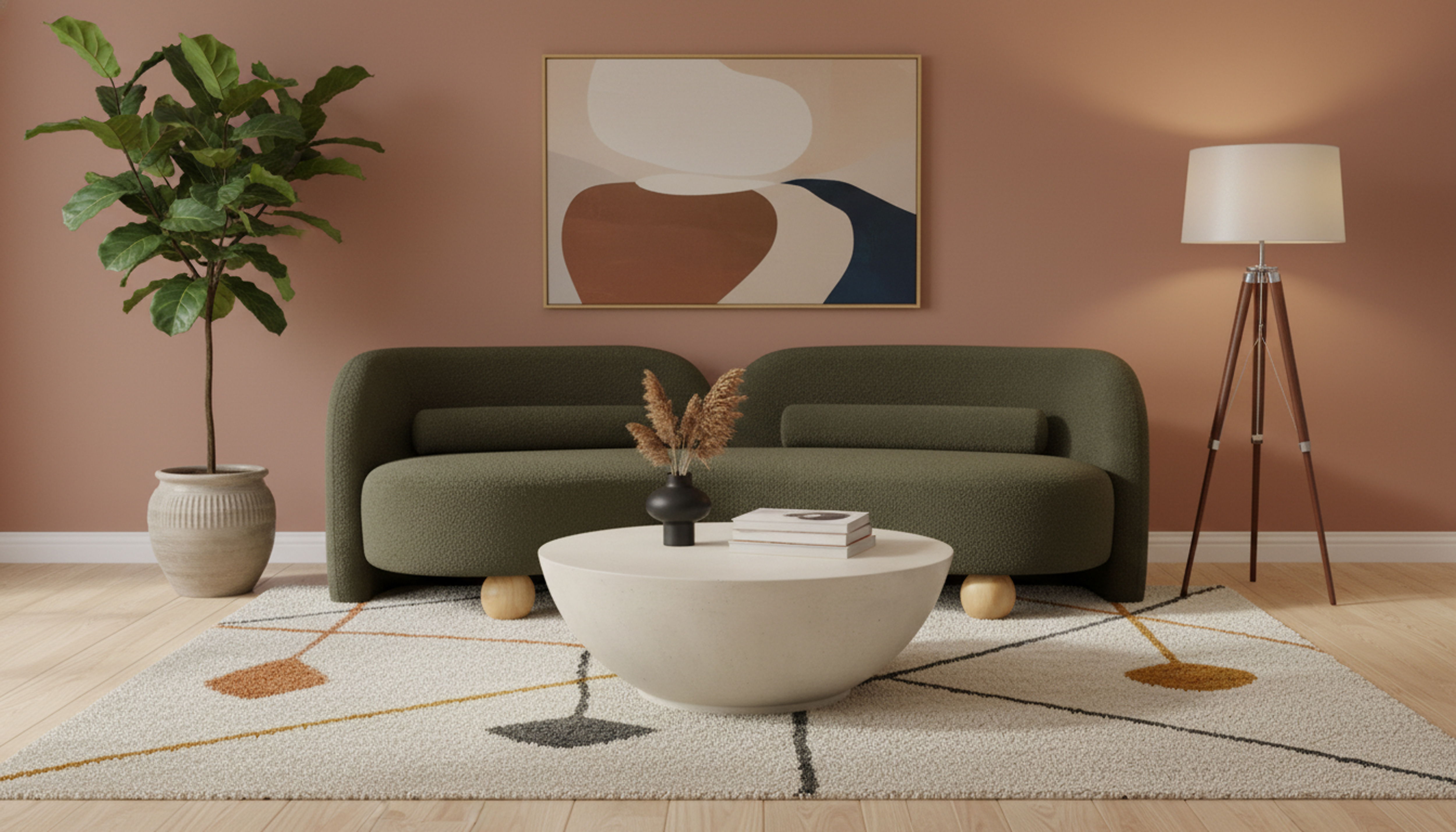 Daphne - Boucle Sofa - Olive