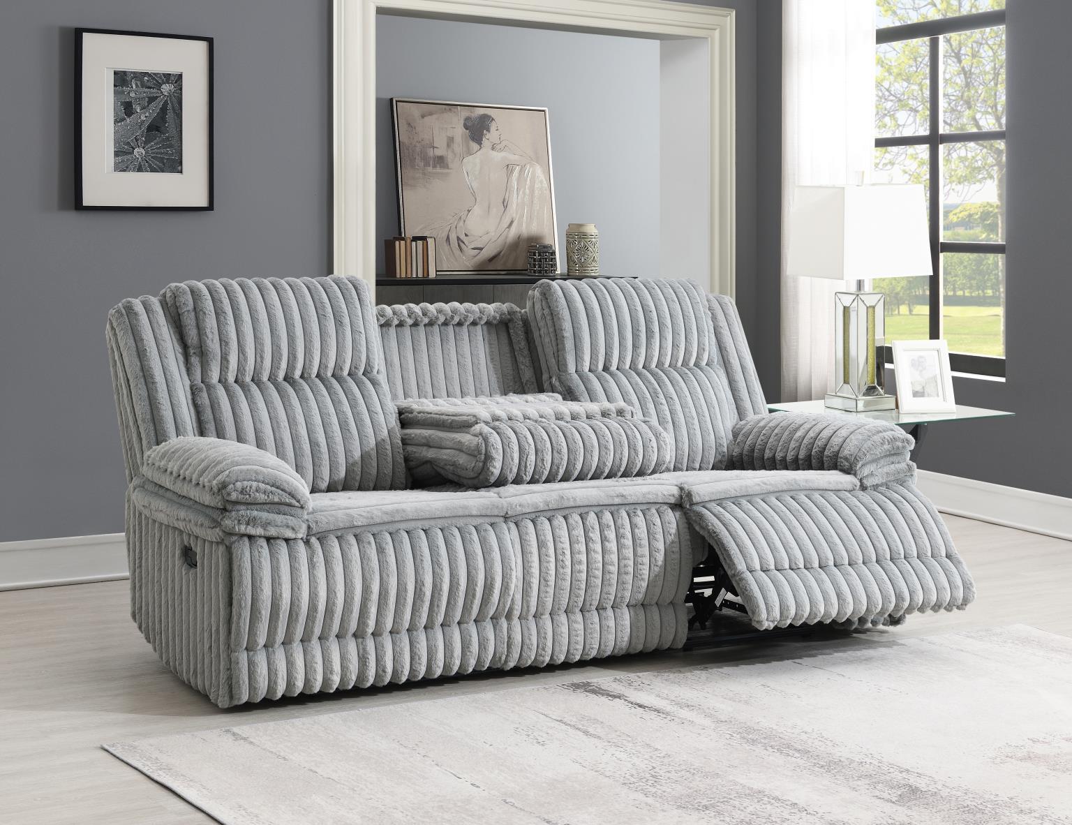 Corduroy Motion Sofa With Dropdown