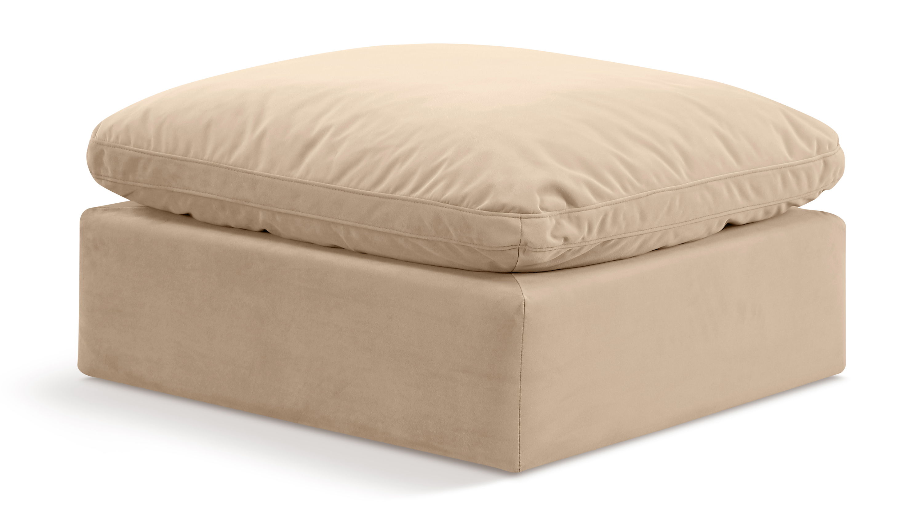 Indulge - Velvet Ottoman - Beige