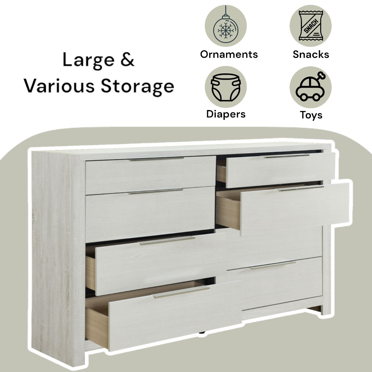 Jehoram - Dresser - Beige Linen & Beige, beige, view 7