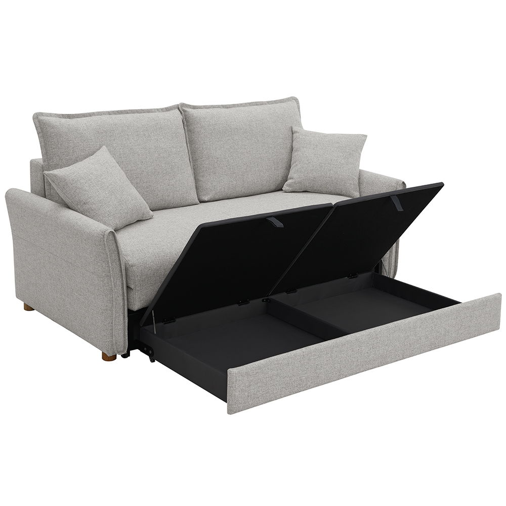 Oran - Sofa With Sleeper - Gray Chenille, light gray, view 3