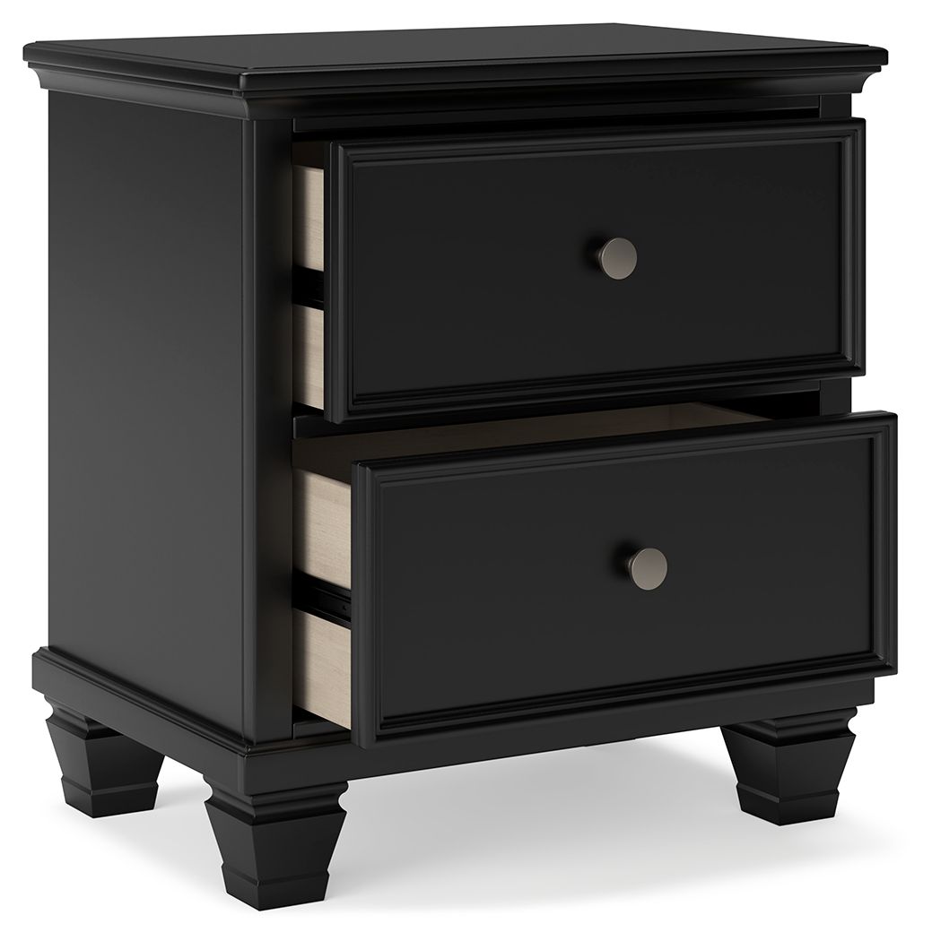 Ashley Furniture Lanolee - 8 Pc. - Dresser, Mirror, Chest, King Panel Bed, 2 Nightstands - Black - Image 7