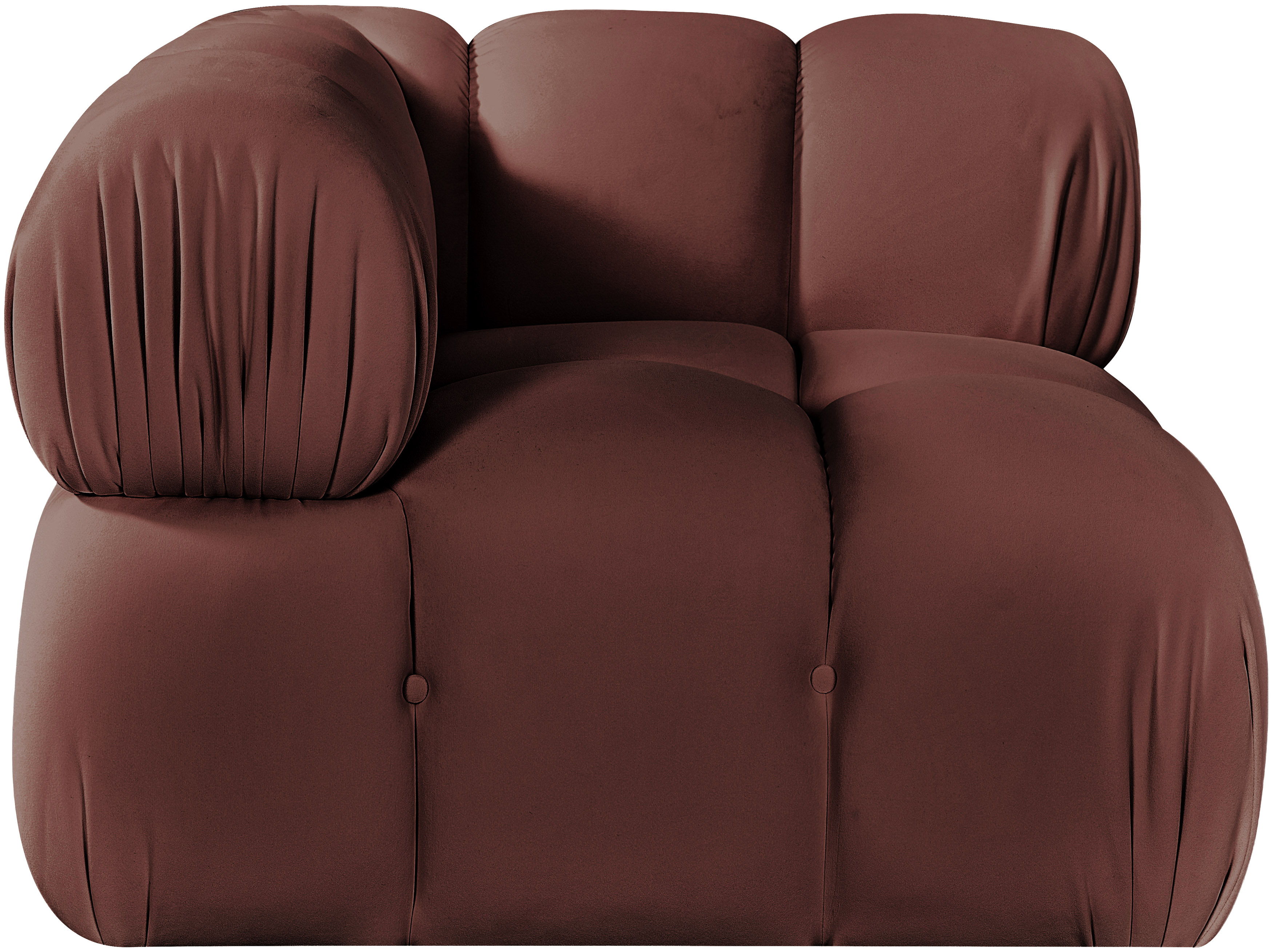 Orin - Velvet Performance Fabric Upholstered Modular Corner Chair - Rose