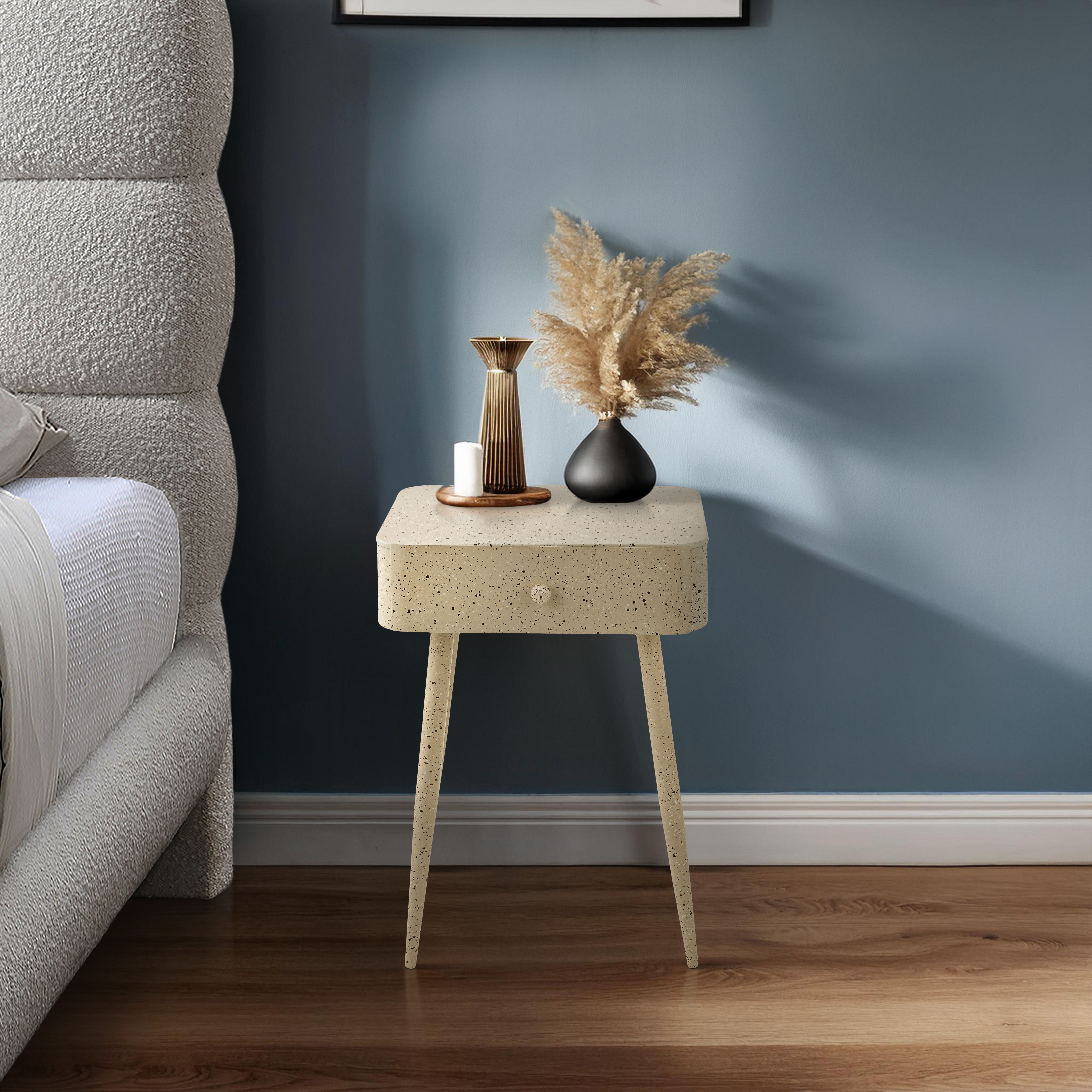 Rylan - Iron Night Stand - Beige