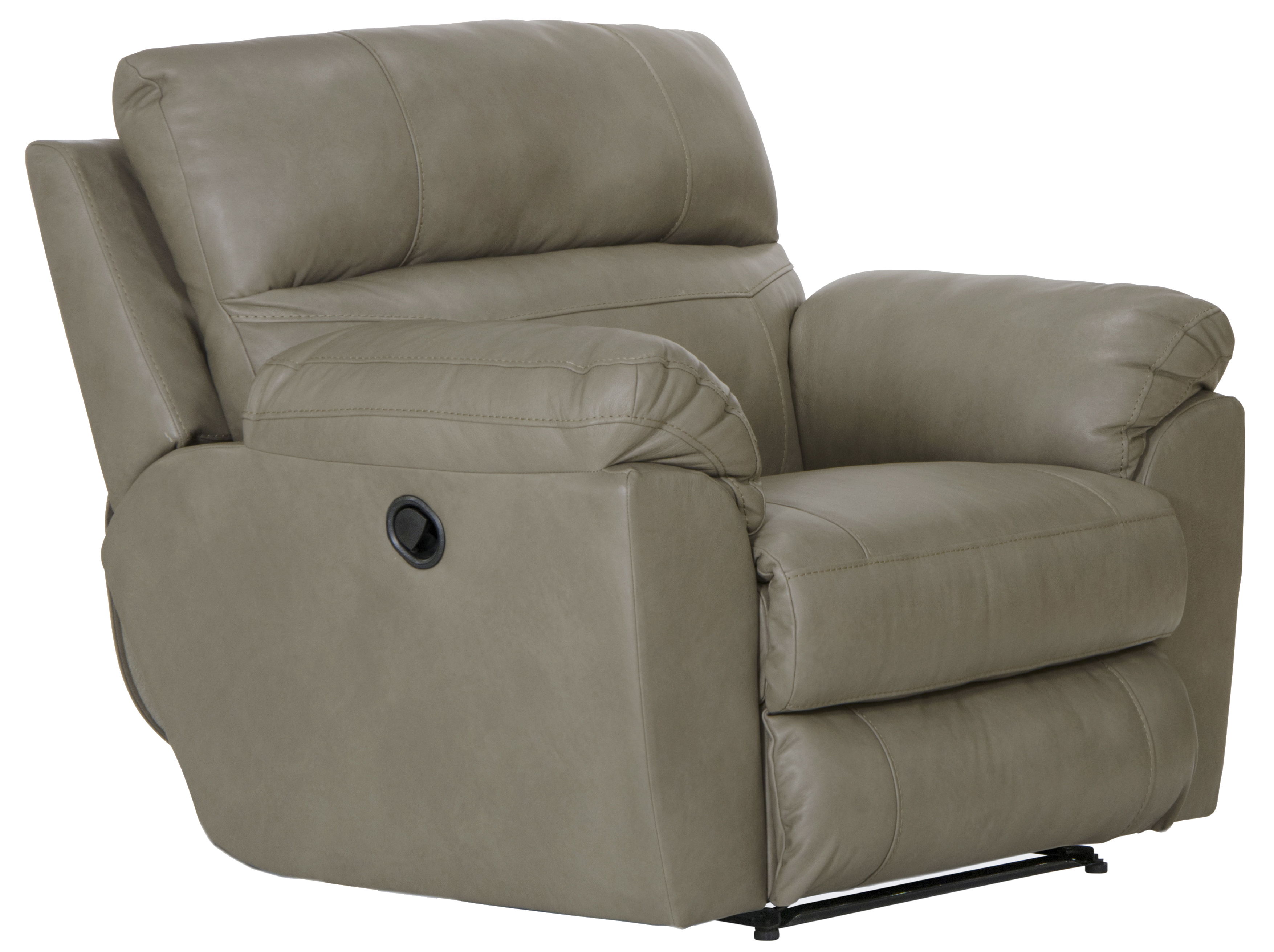 Costa - Top Grain Italian Leather Lay Flat Recliner - Putty