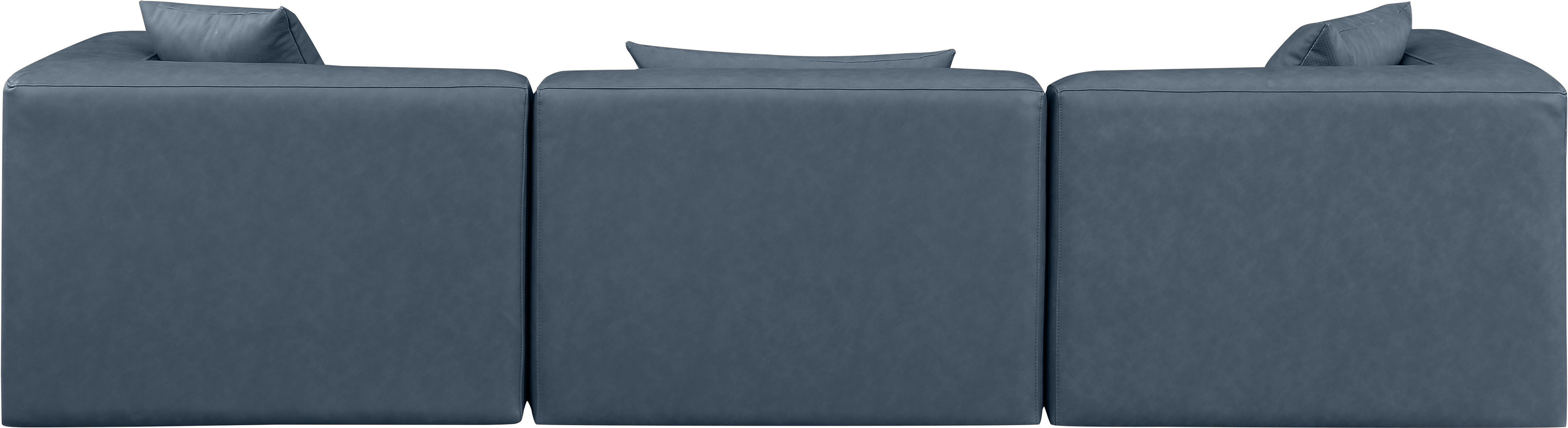Cube - Modular 3 Piece Sofa - Navy Blue