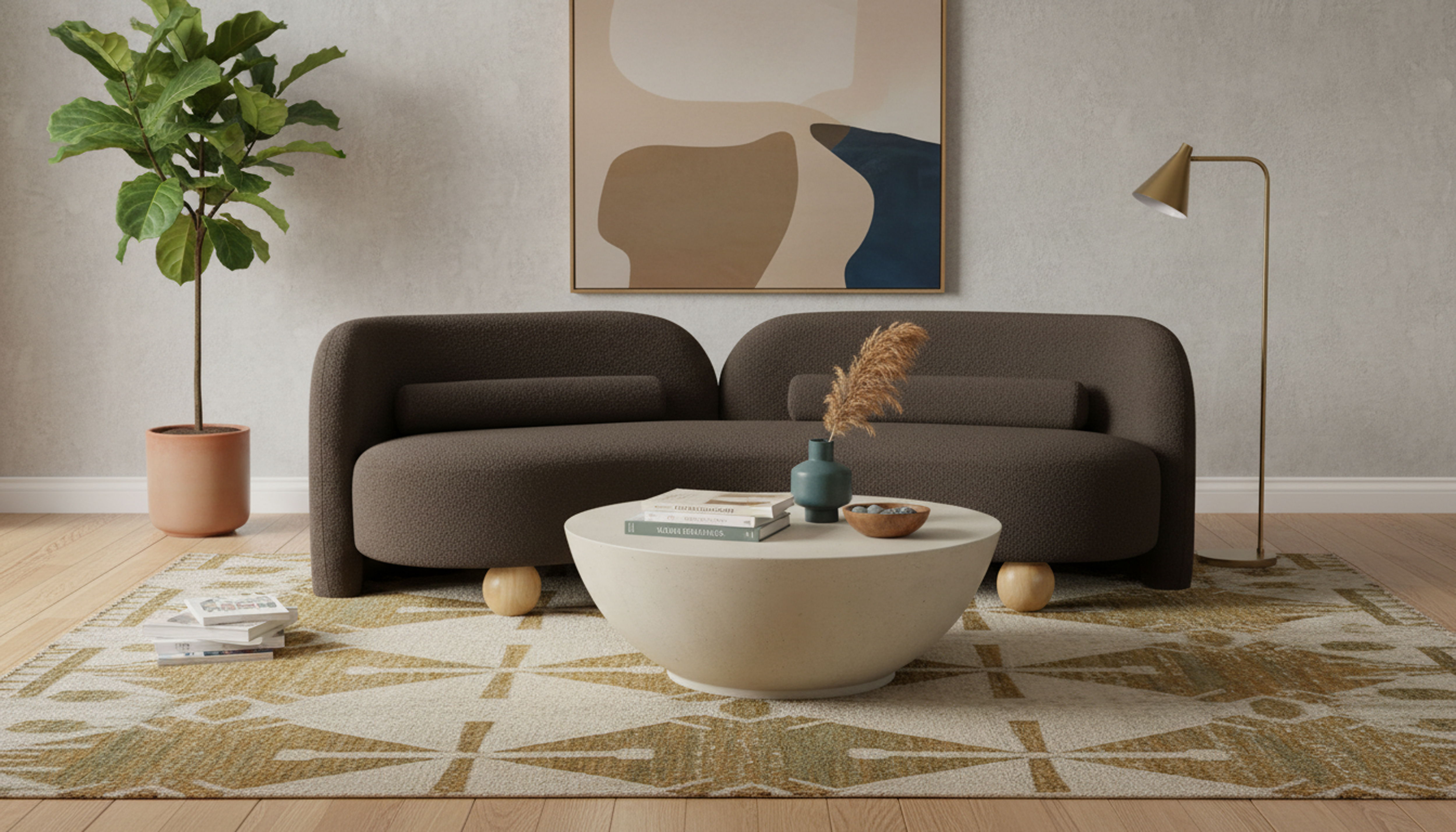 Daphne - Boucle Sofa - Brown