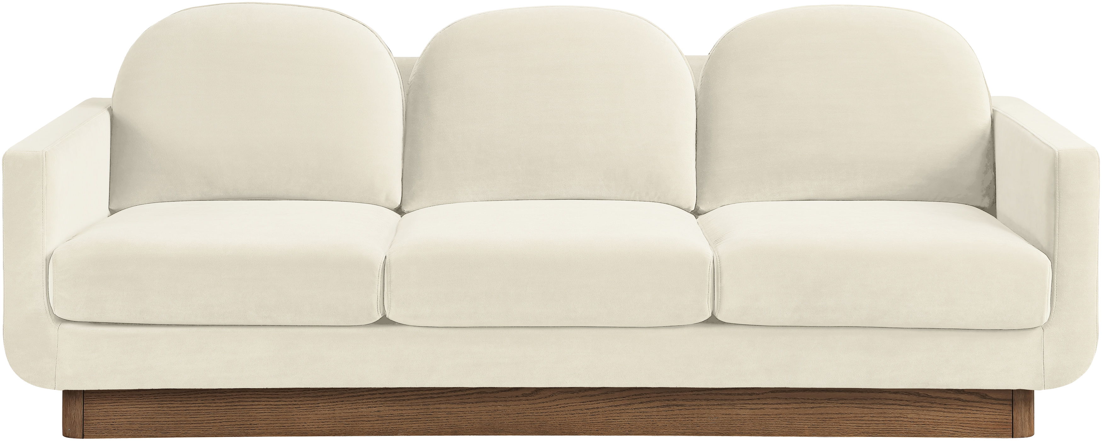 Diviento - Velvet Performance Fabric Upholstered Sofa - Cream