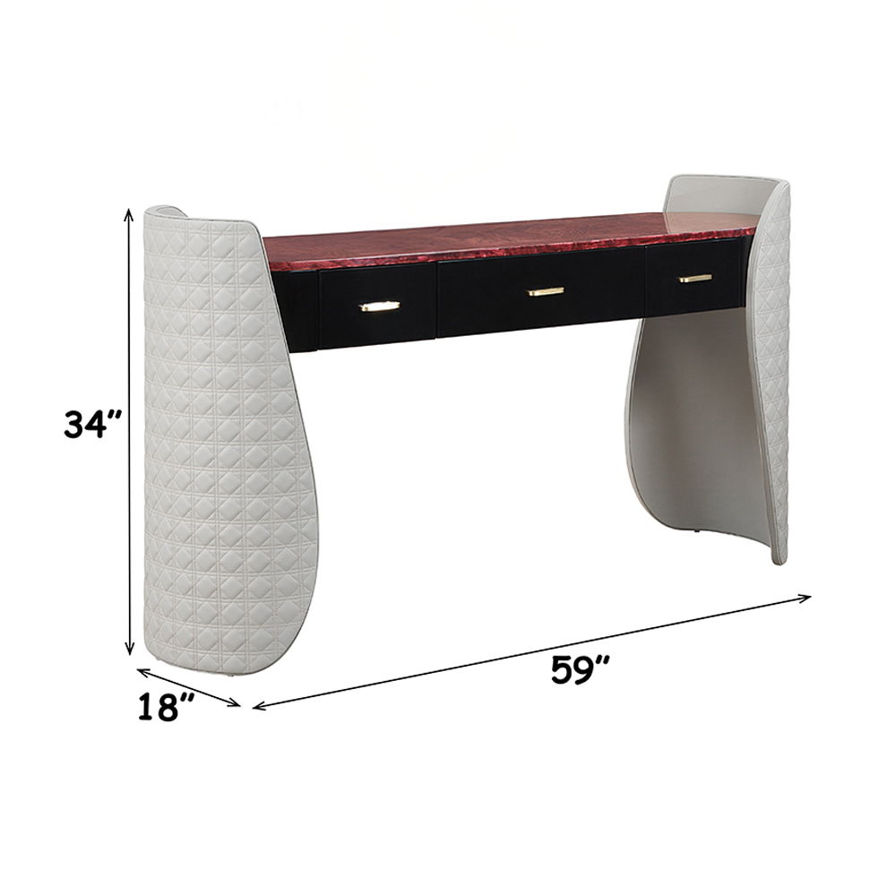 Jamonica - Vanity Desk - Gray & Dark Brown, gray, view 6