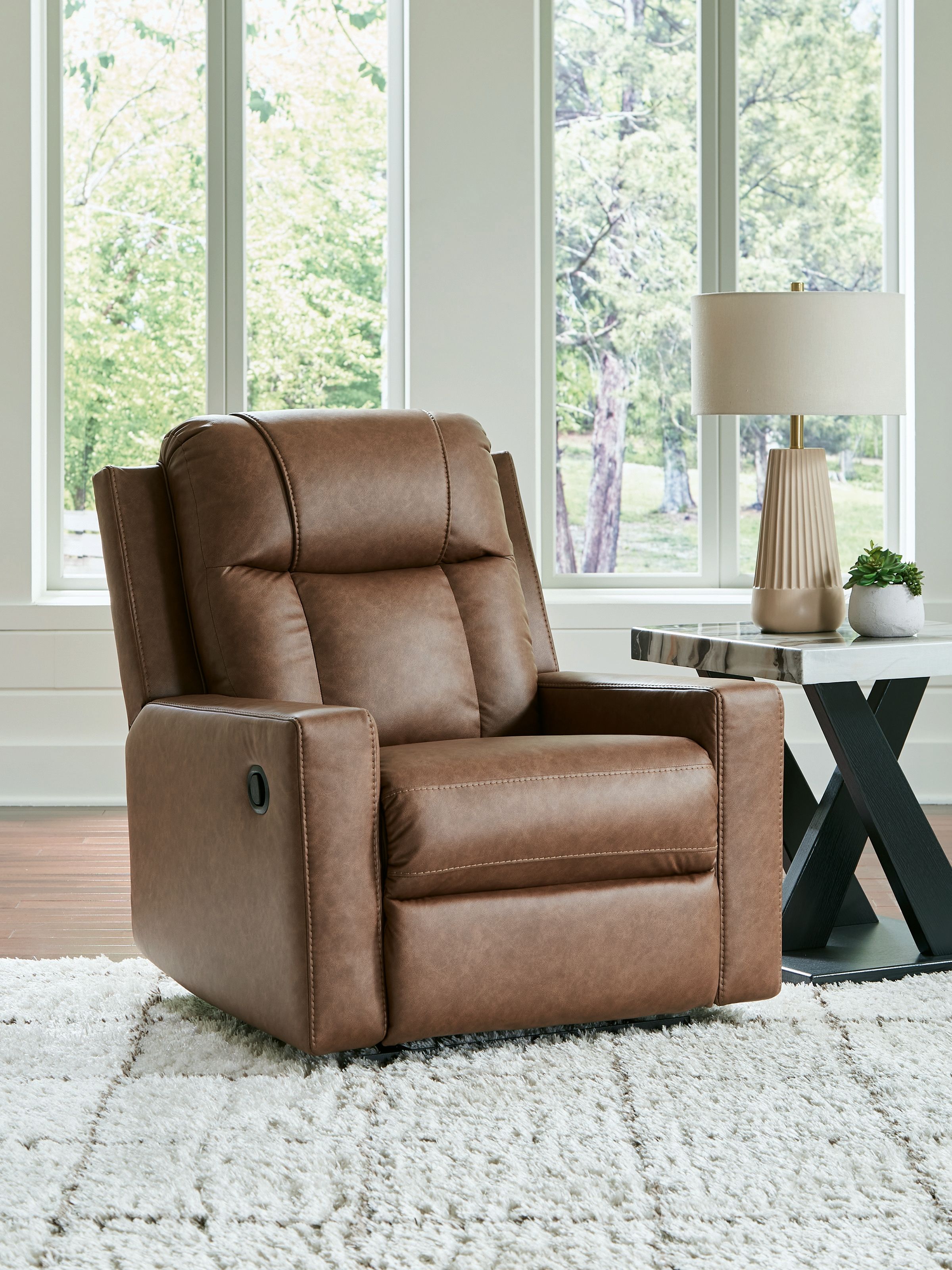 Ashley Furniture Mackmenville - Zero Wall Recliner - Caramel - Image 2