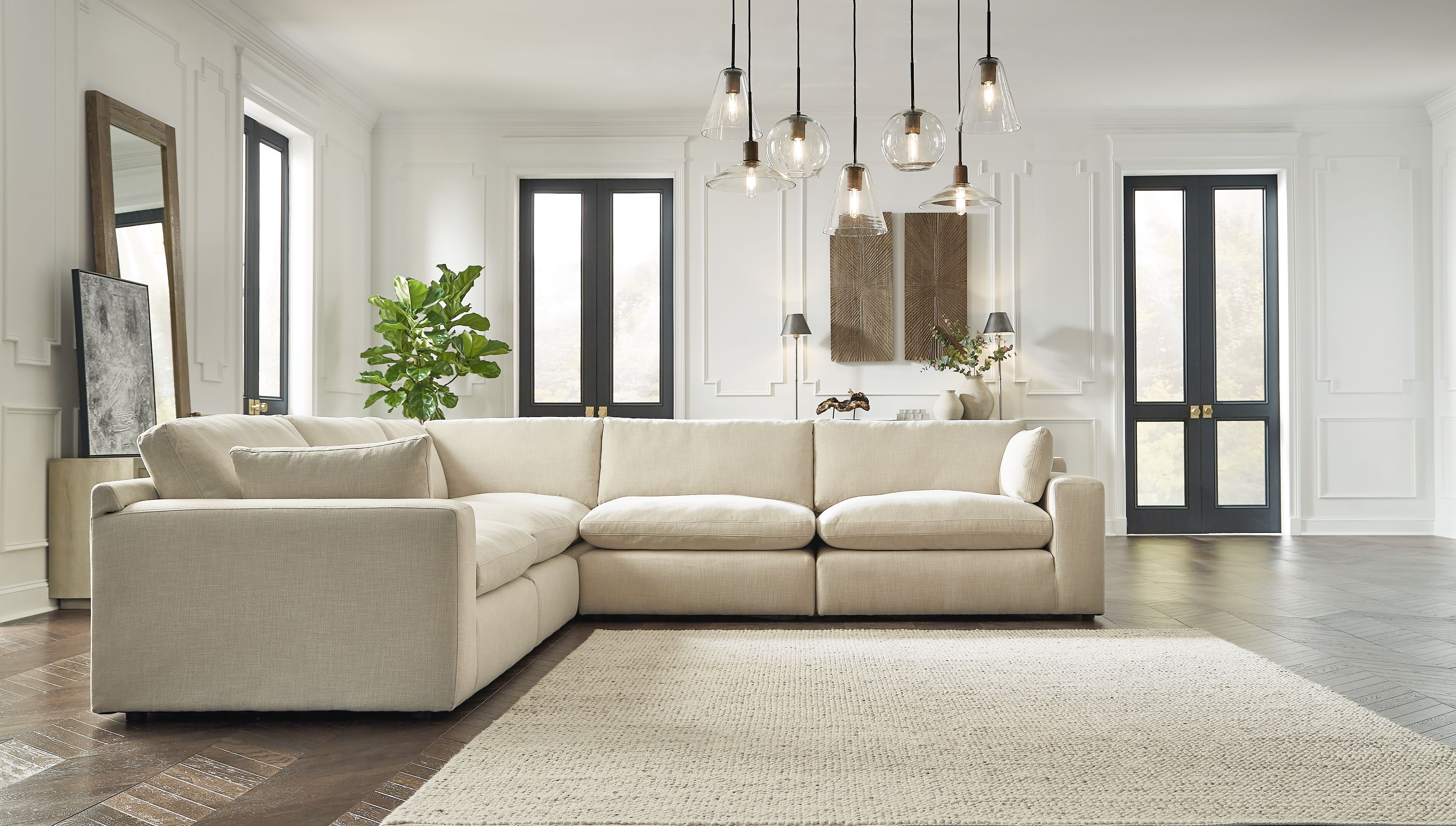 Ashley Furniture Elyza - Corner Chairs 5 Pc Sectional - Linen - Image 3