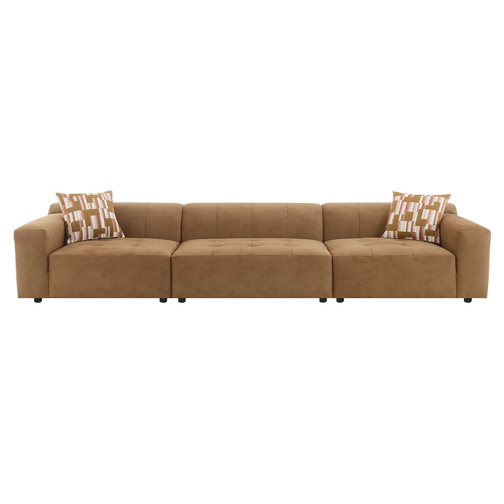 Zoey - Modular - Armless Chair - Chocolate Suede, dark brown, view 6