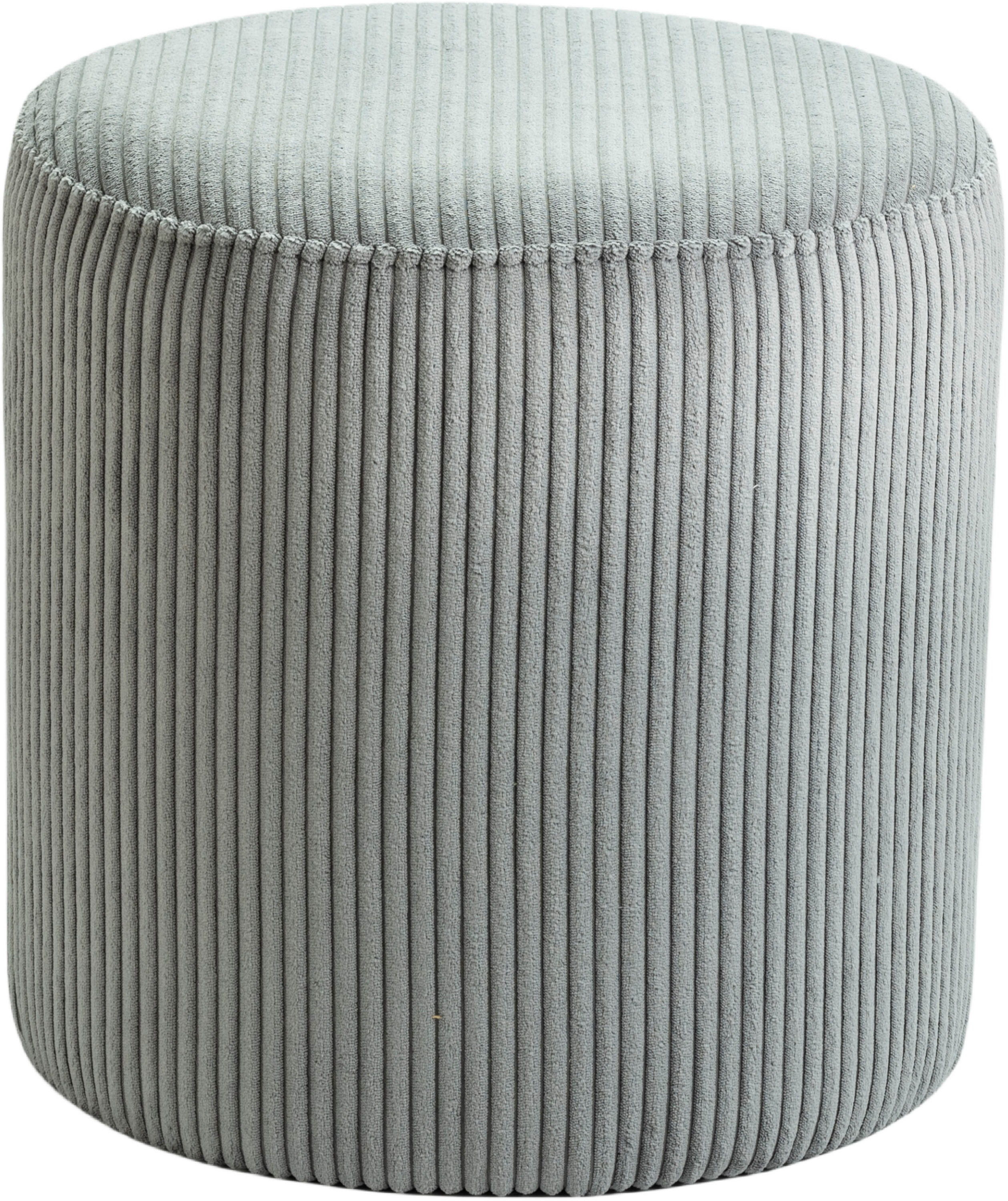 Roy - Round Microsuede Ottoman / Stool - Gray