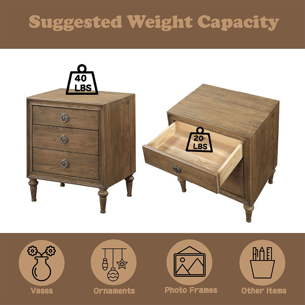 Inverness - 28" Nightstand - Reclaimed Oak, light brown, view 4