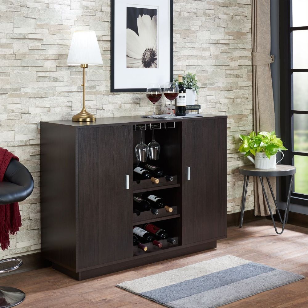 Hazen - 35" Wine Cabinet - Espresso, dark brown, view 4