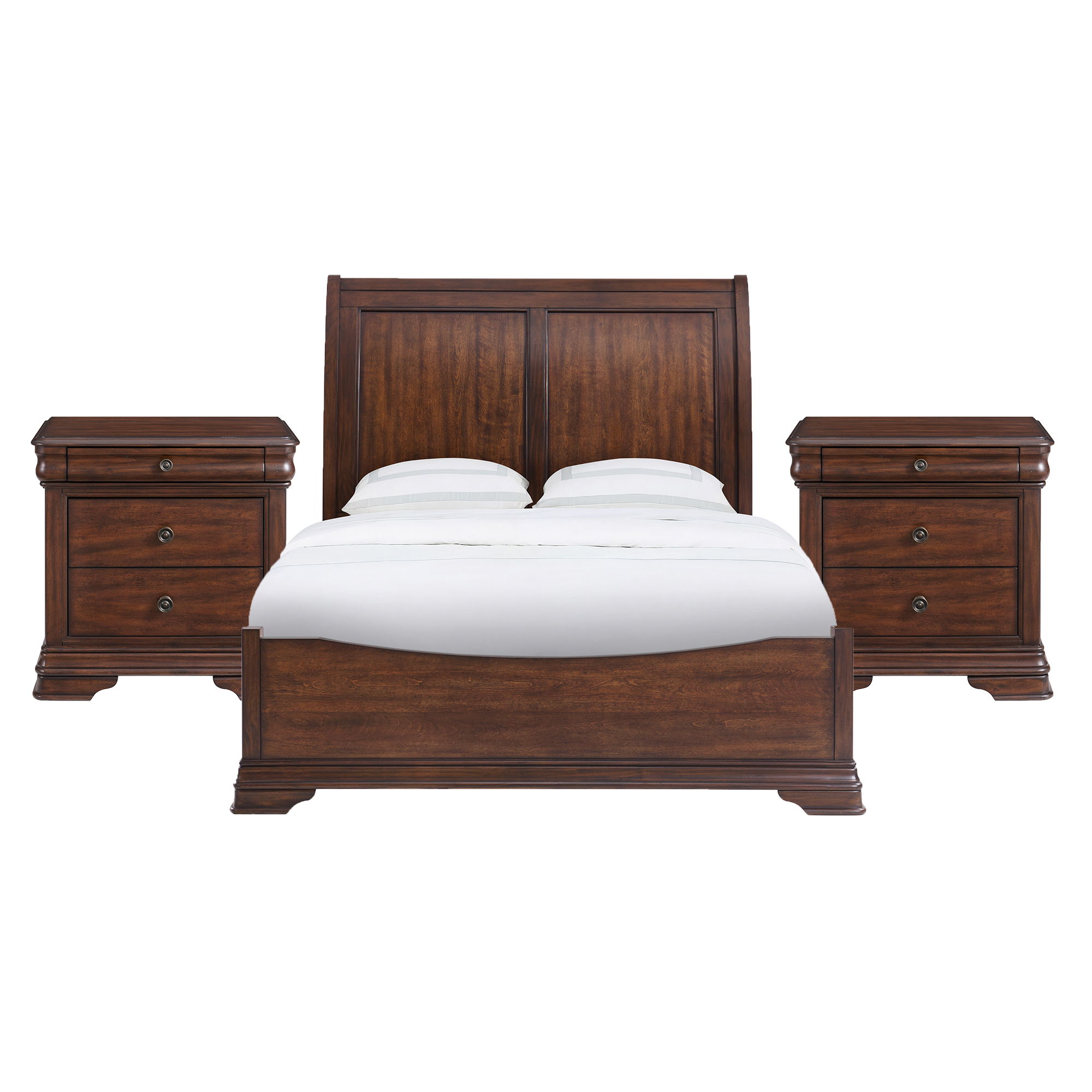 Queen · 3 Pc · Bedroom Set With 2 Nightstands