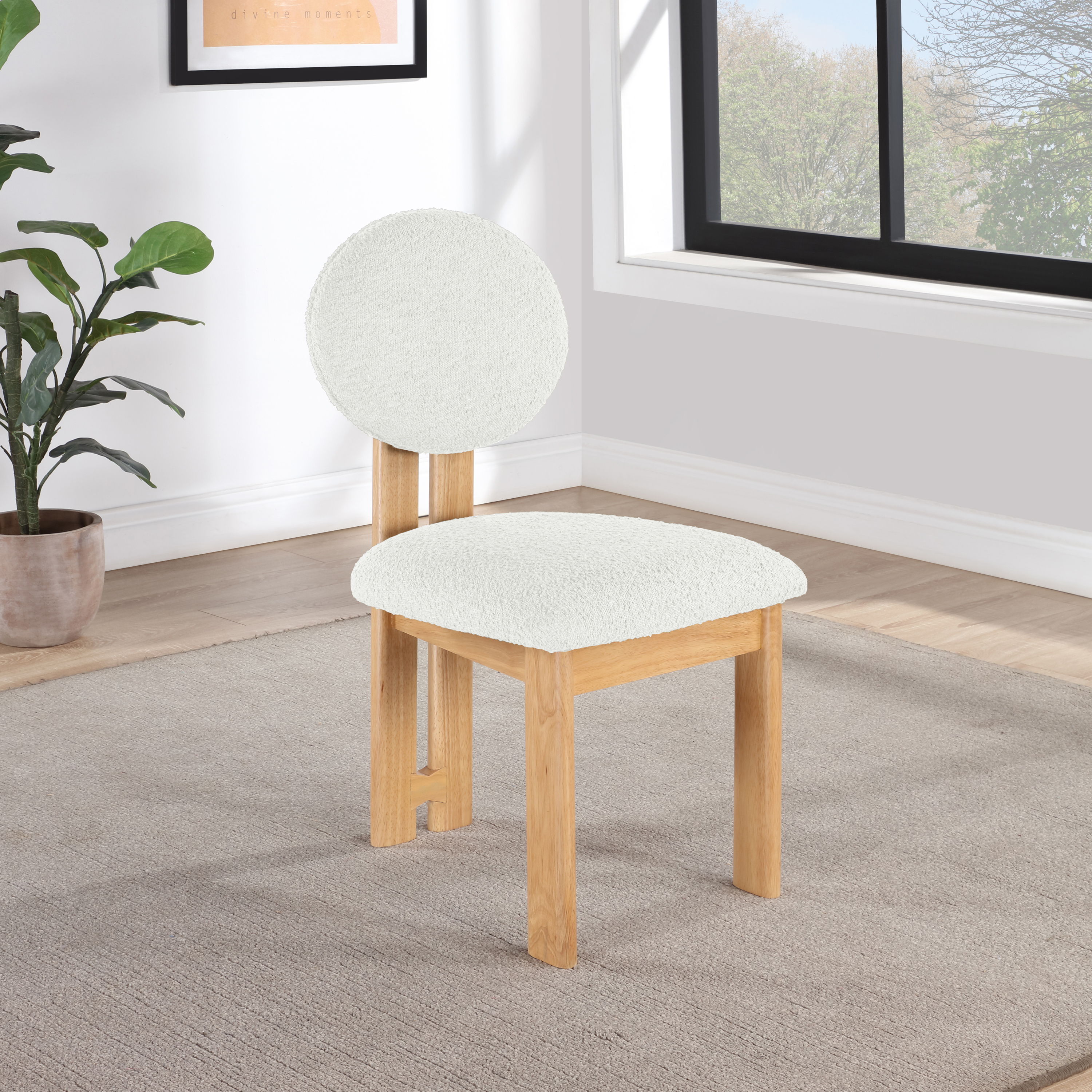 Napa - Dining Chair With Natural Legs (Set of 2) - Cream