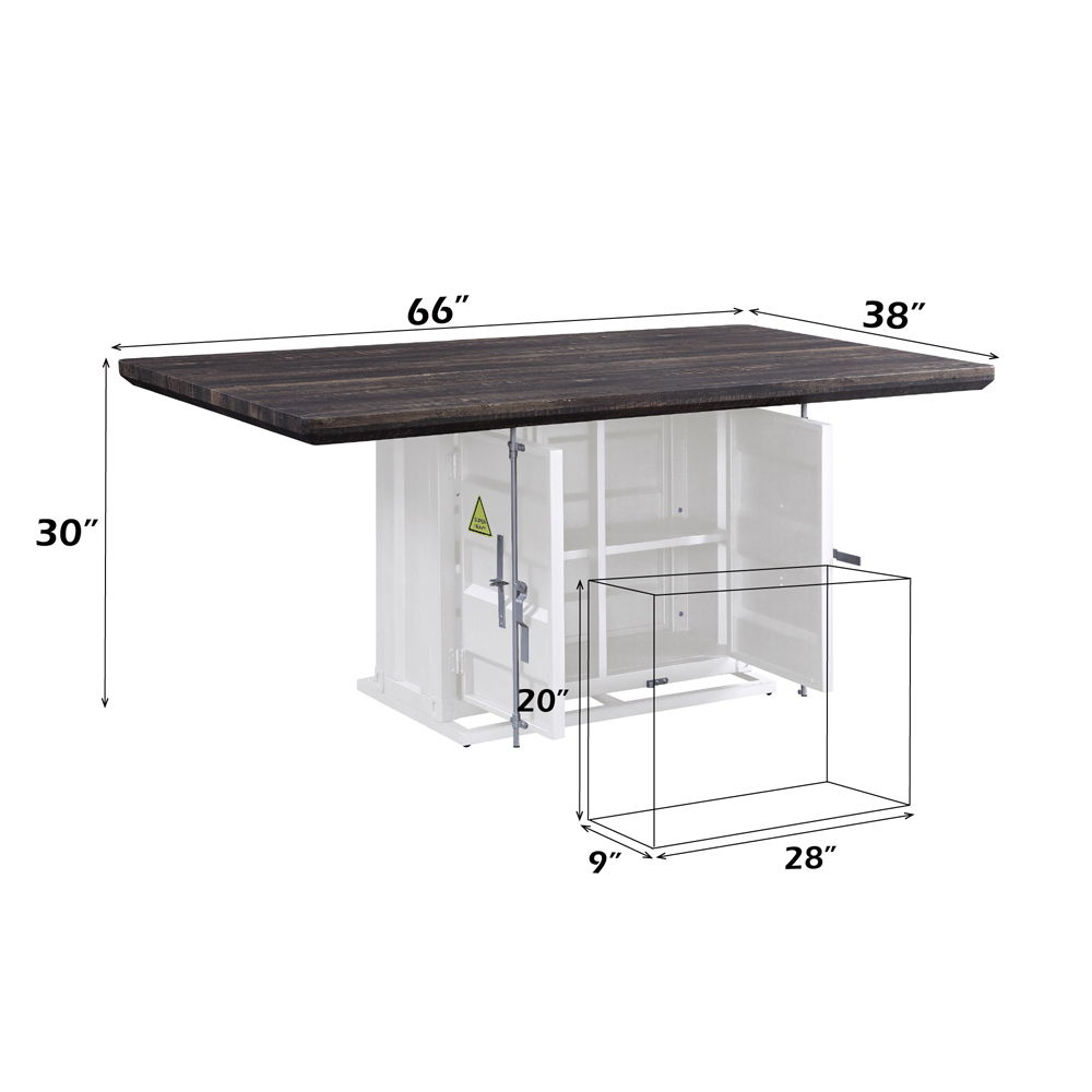 Cargo - Dining Table - Antique Walnut & White, white, view 6