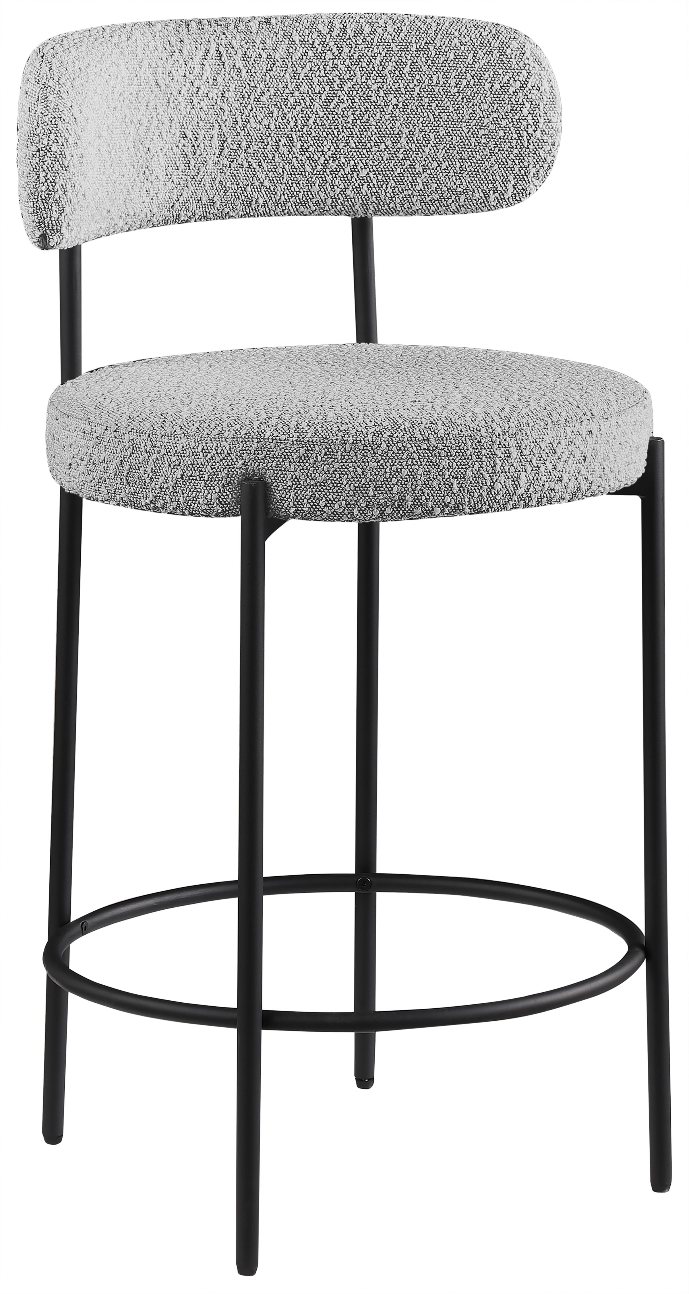 Beacon - Boucle Fabric Stool (Set of 2) - Gray