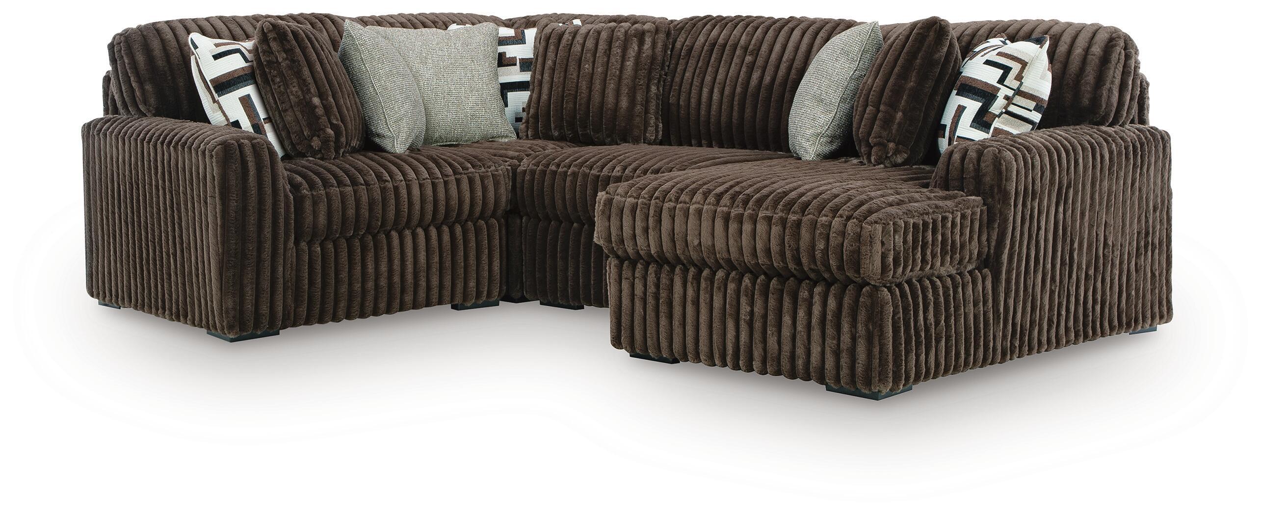 4 Pc · Sectional With RAF Corner Chaise And Armless Chair