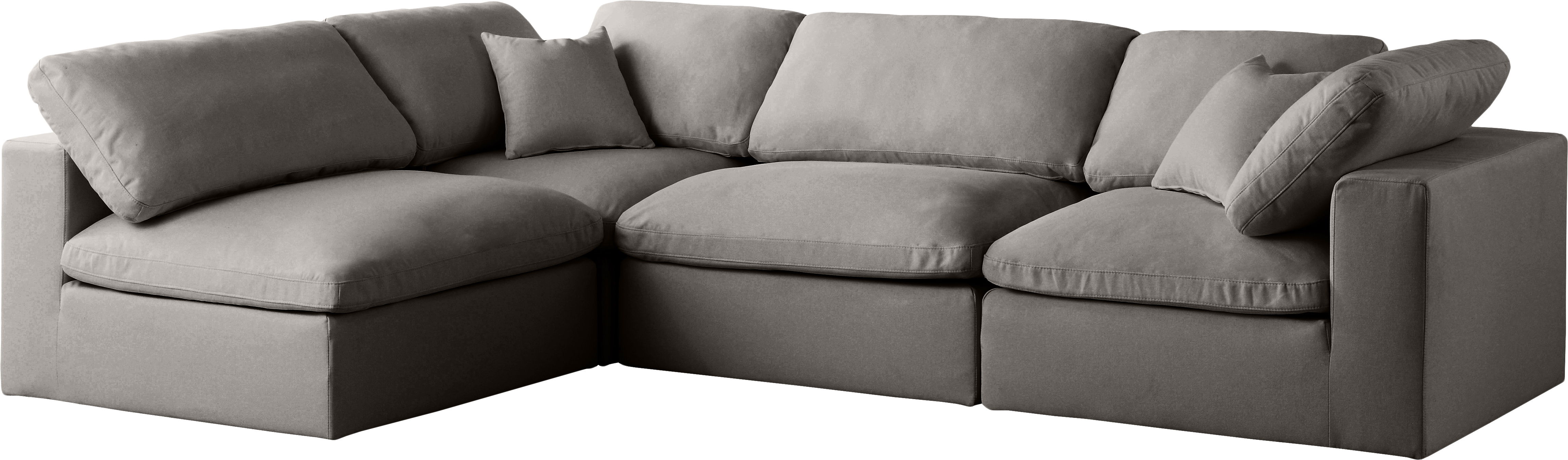 Plush - 4 Piece Modular Corner Sectional - Gray