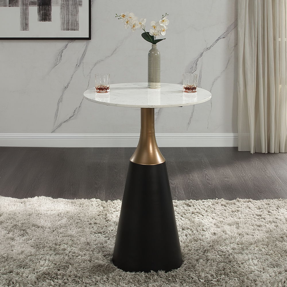 Jaramillo - Counter Height Table - Natural Marble Top & Black, black