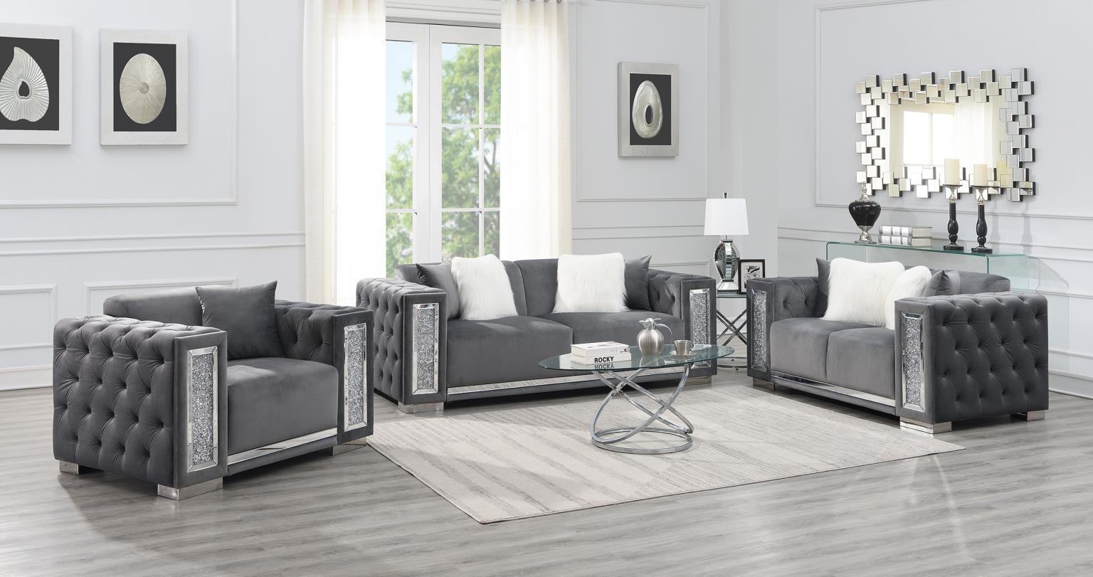 U250 - 2 Piece Living Room Set (Sofa & Loveseat) - Gray