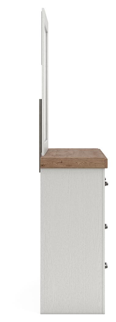 Ashley Furniture Savonport - Dresser And Mirror - White / Brown - Image 6