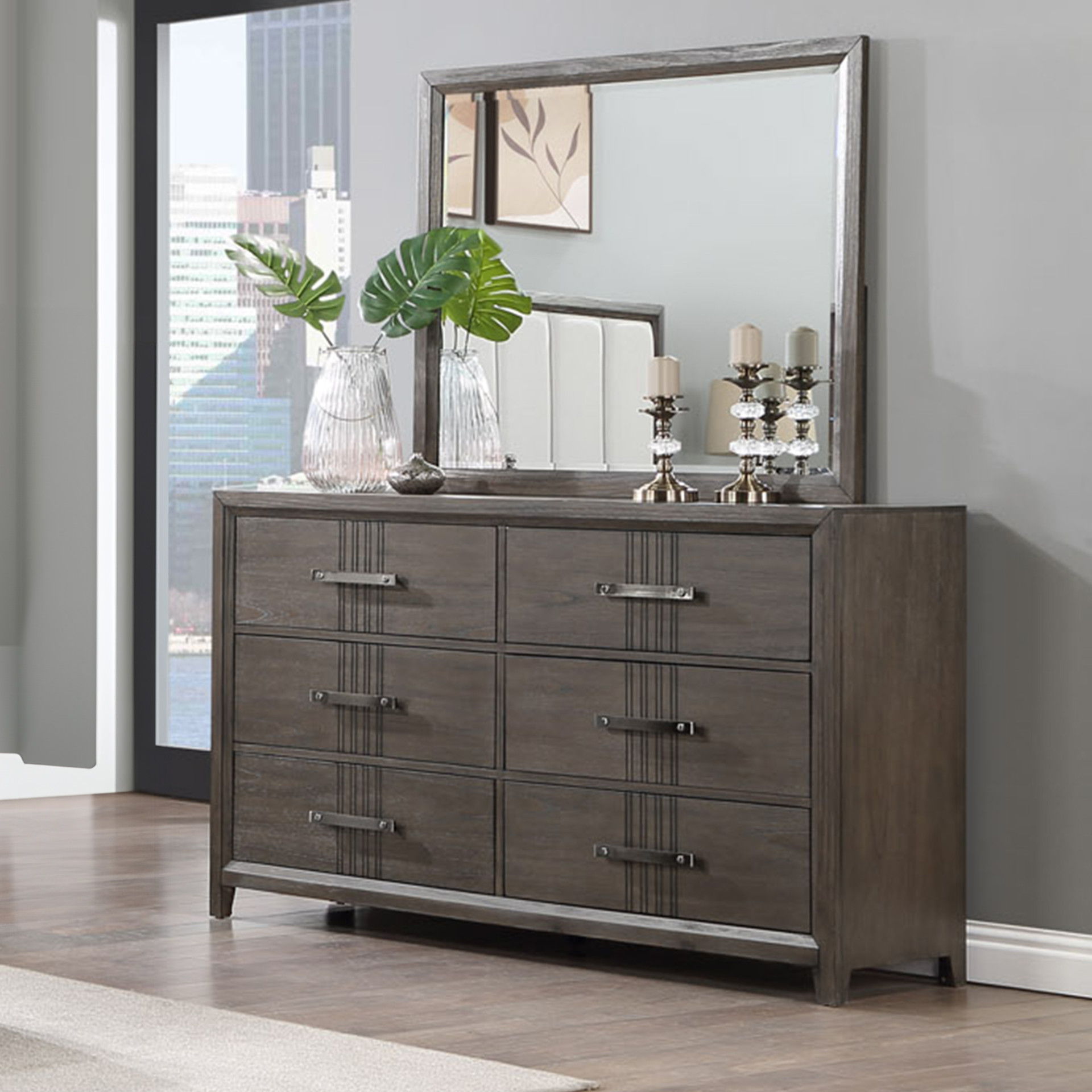 Landon - Mirror - Walnut, dark brown