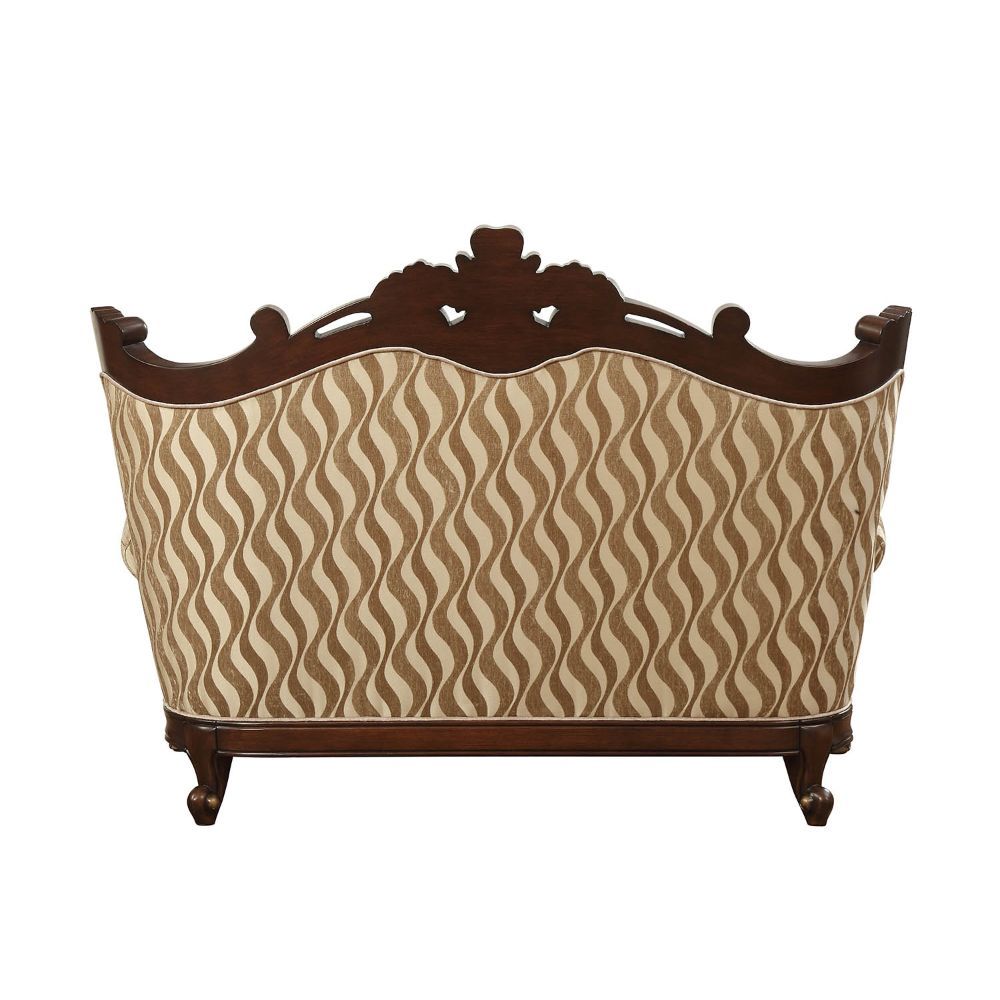 Shalisa - Loveseat With 5 Pillows (Same Lv01586) - Fabric & Walnut, dark brown, view 3