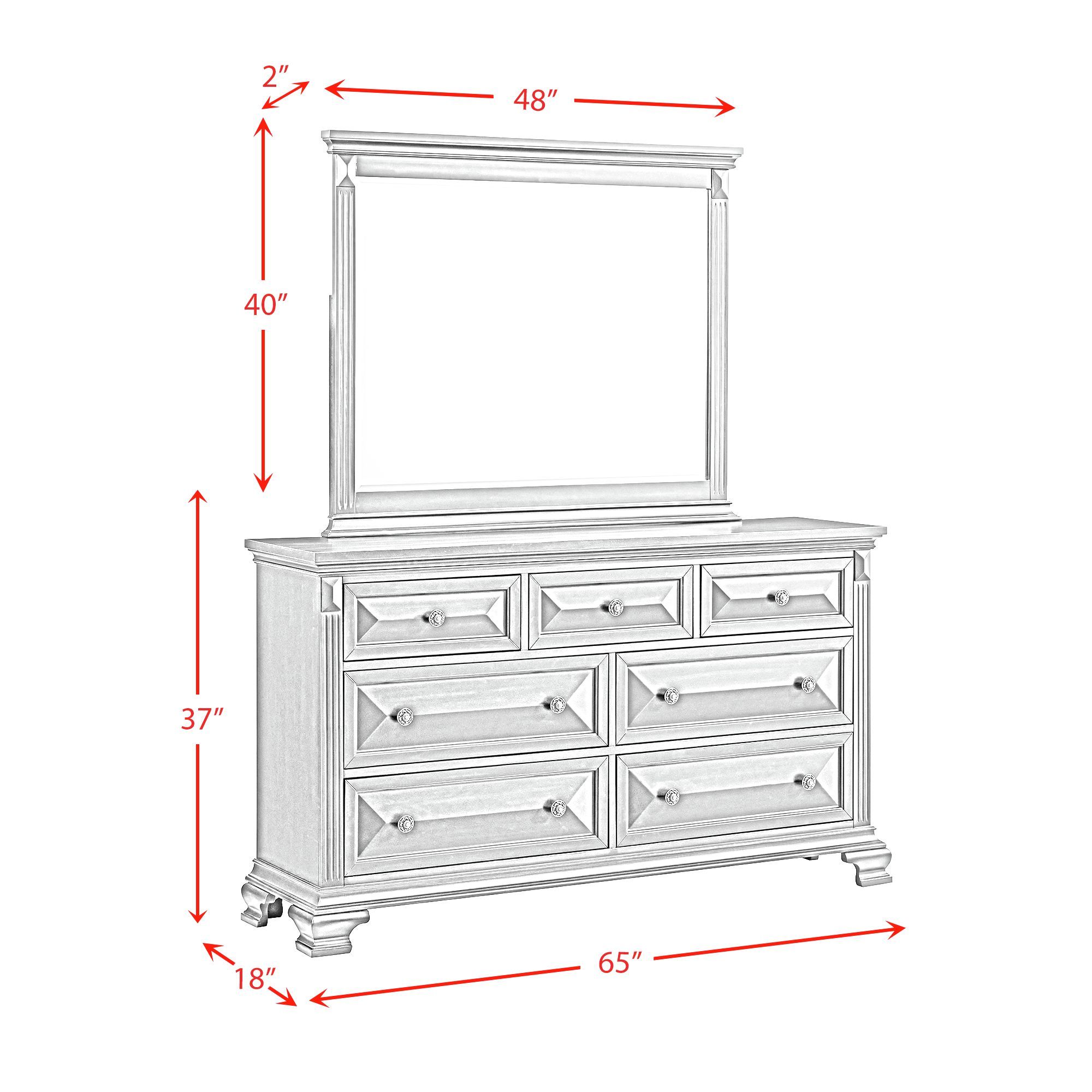 Bridgestone - Dresser And Mirror Set - Antique White