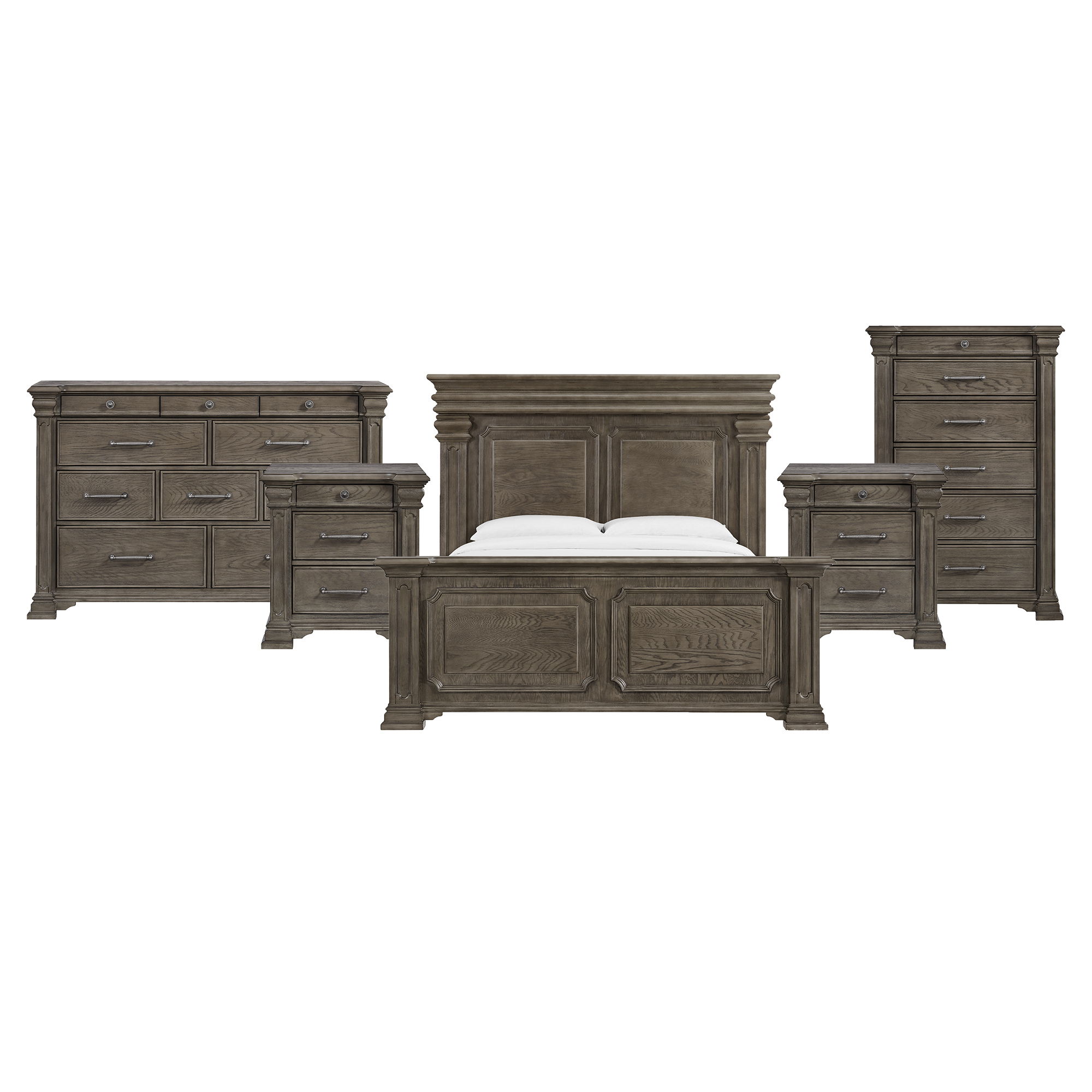 King · 5 Pc · Bedroom Set With 2 Nightstands, Dresser & Chest
