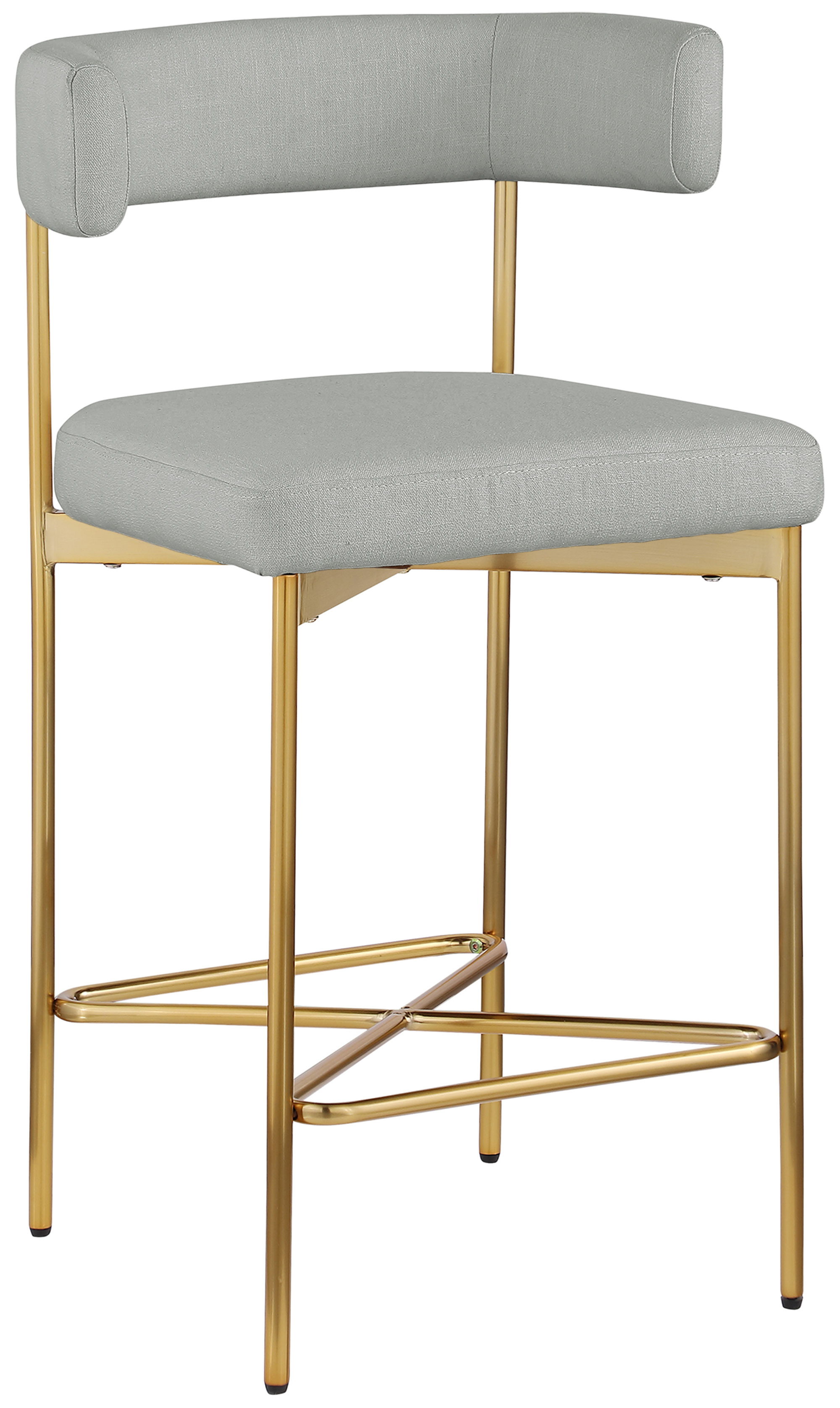 Rivage - Durable Stool With Gold Frame (Set of 2) - Light Gray
